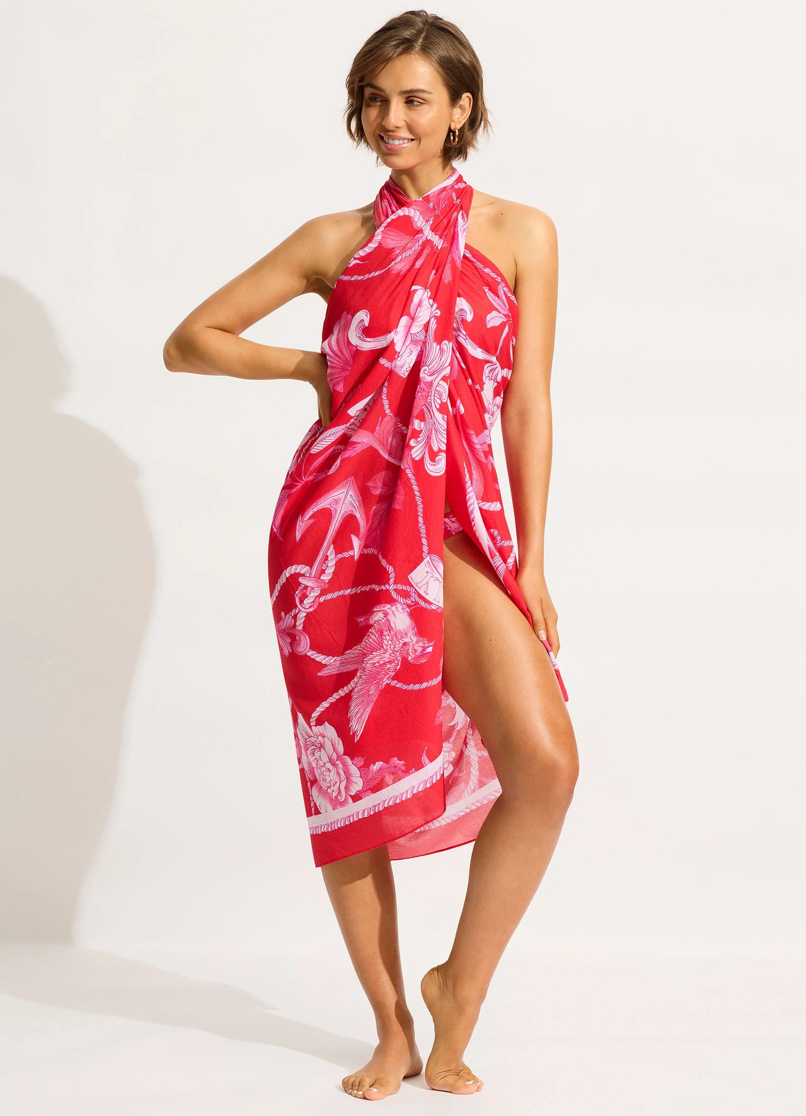 Ahoy Sarong - Chilli Red - Image 5