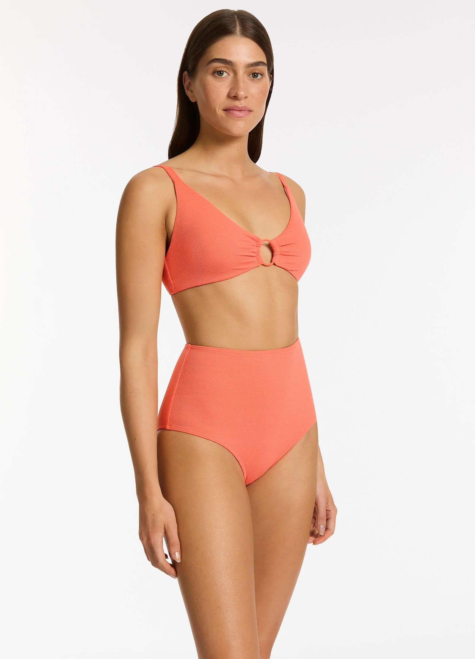 Alessia High Waist Bikini Bottom - Guava - Image 3