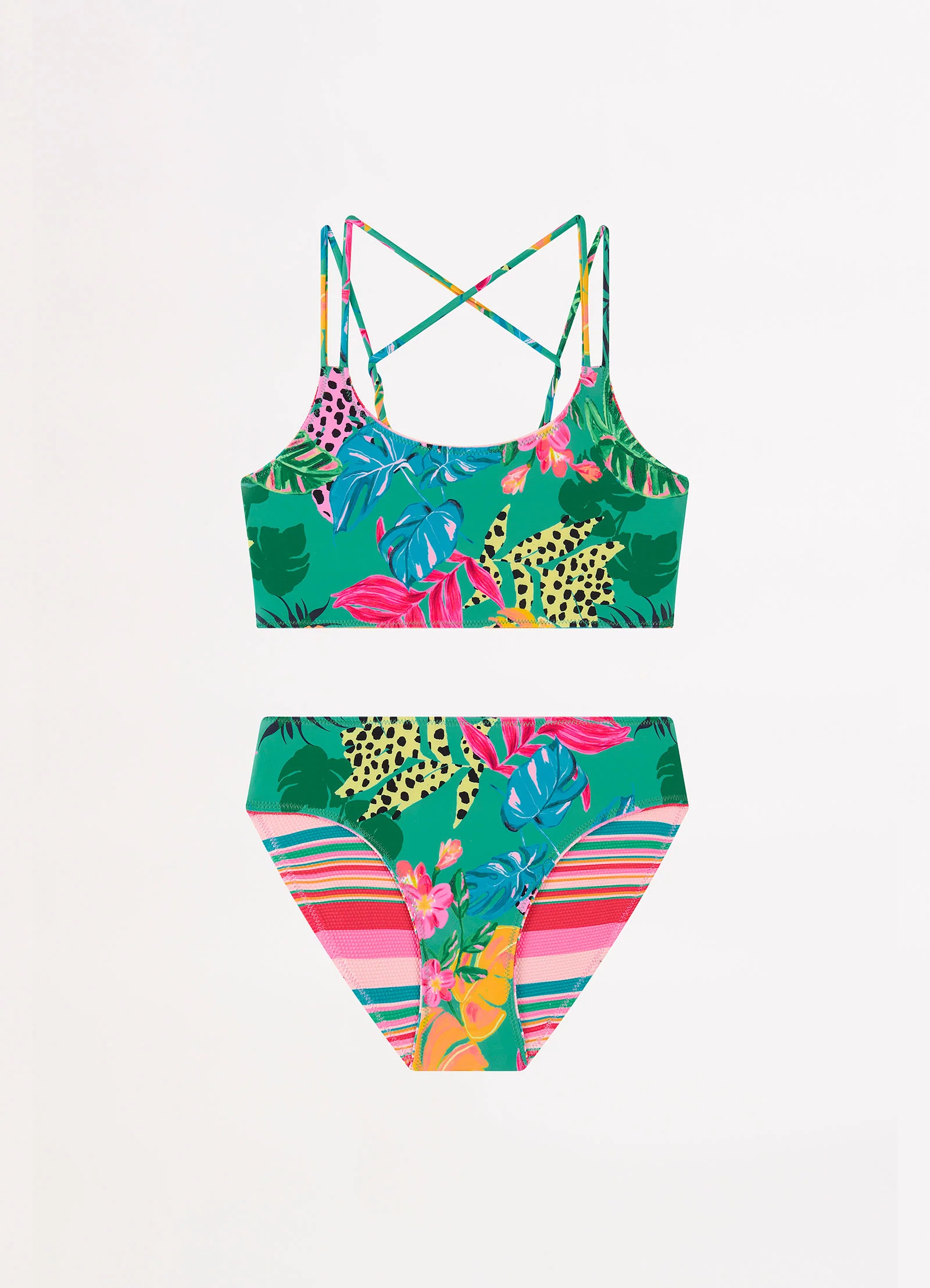 Amazon Girls Reversible Bikini - Green - Image 5