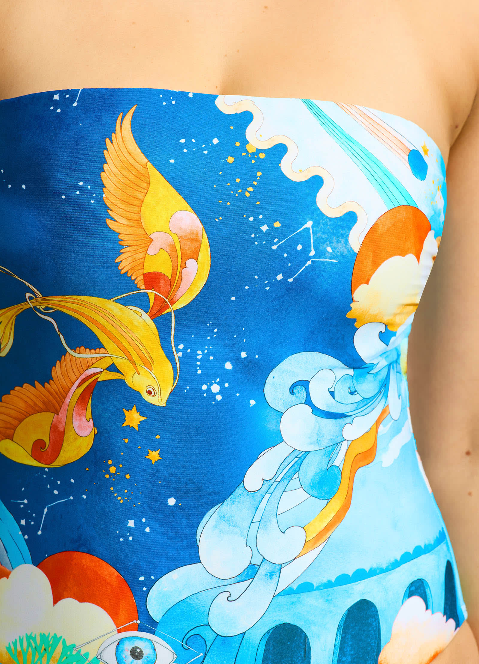 Aquarius DD Bandeau One Piece - Turquoise - Image 4