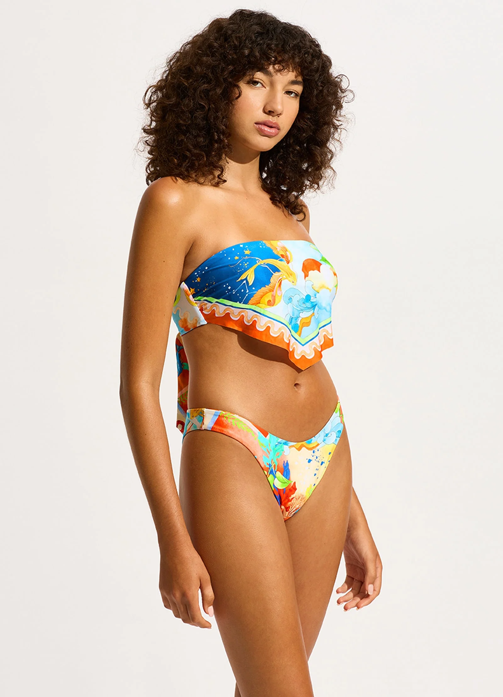 Aquarius Scarf Bandeau Bikini Top - Turquoise - Image 4