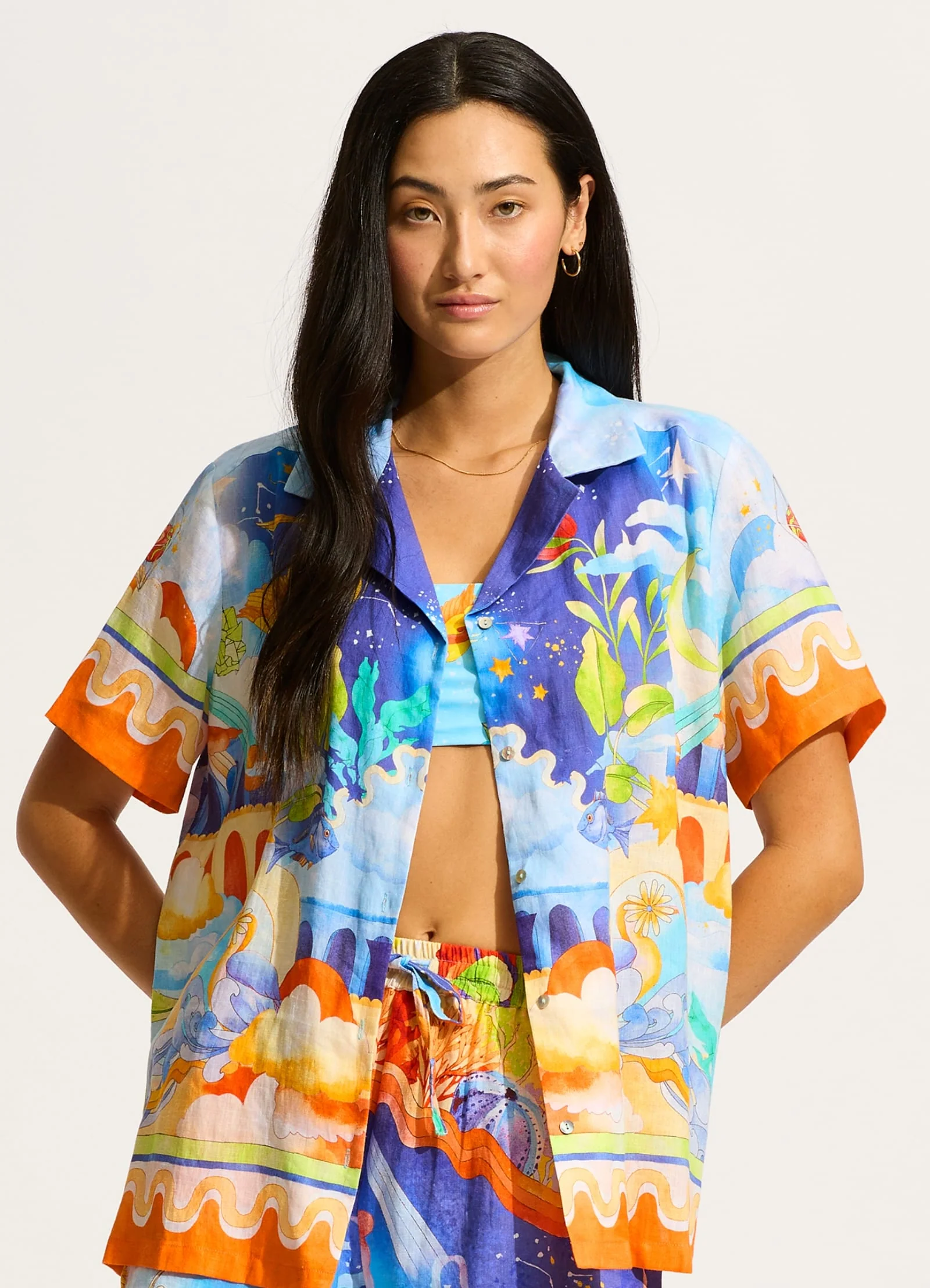 Aquarius Short Sleeve Shirt - Turquoise - Image 2