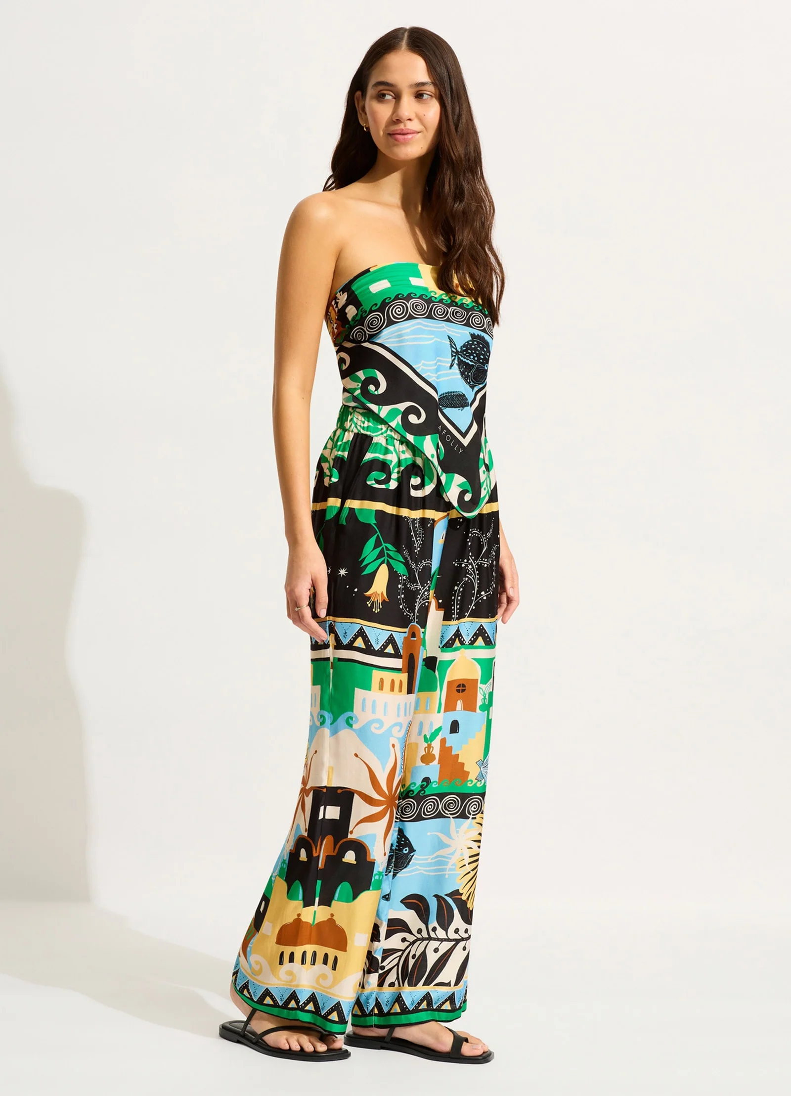 Atlantis Wide Leg Pant - Ecru - Image 3