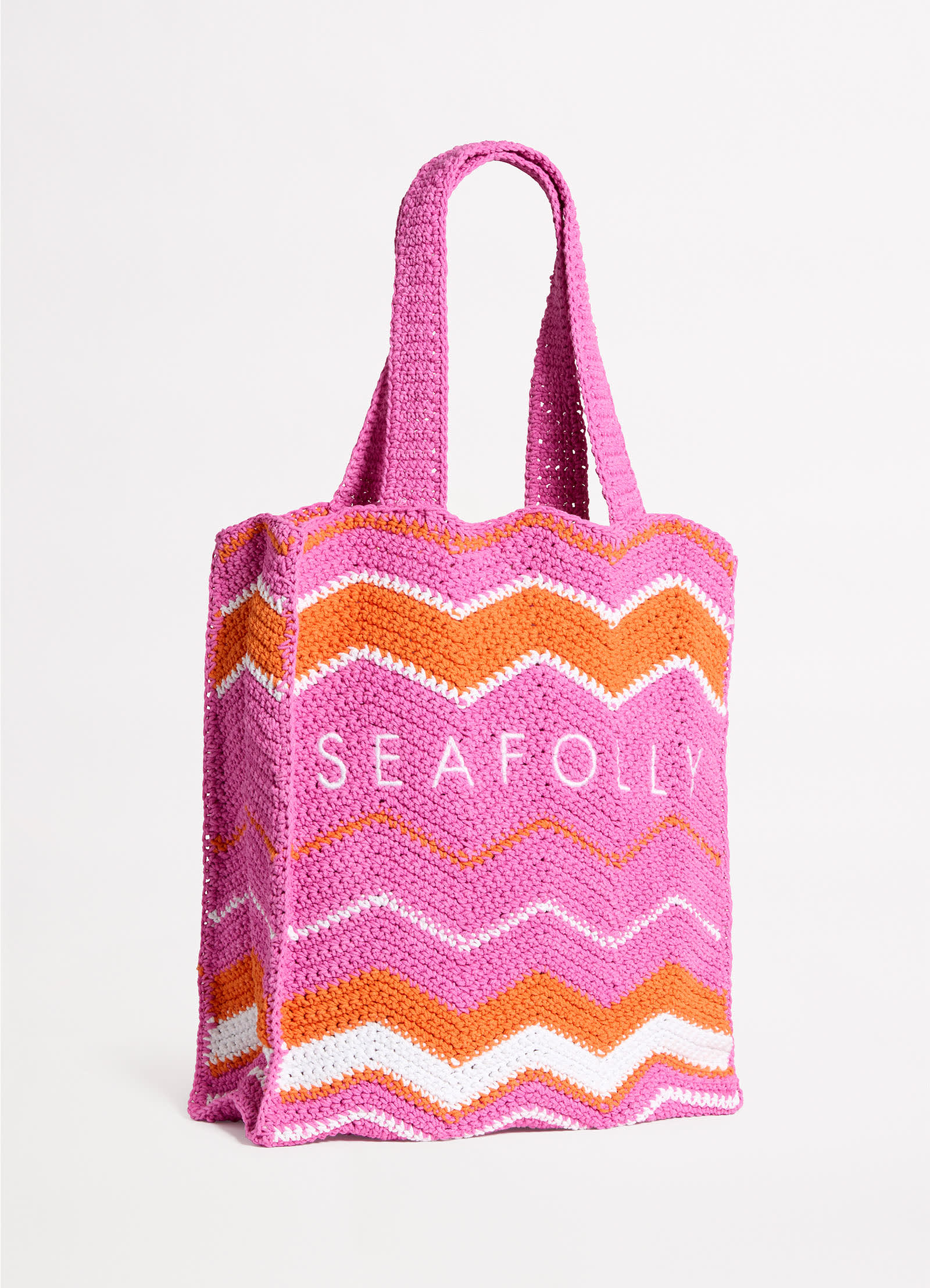 Beach Bazaar Crochet Tote Bag - Hot Pink - Image 2