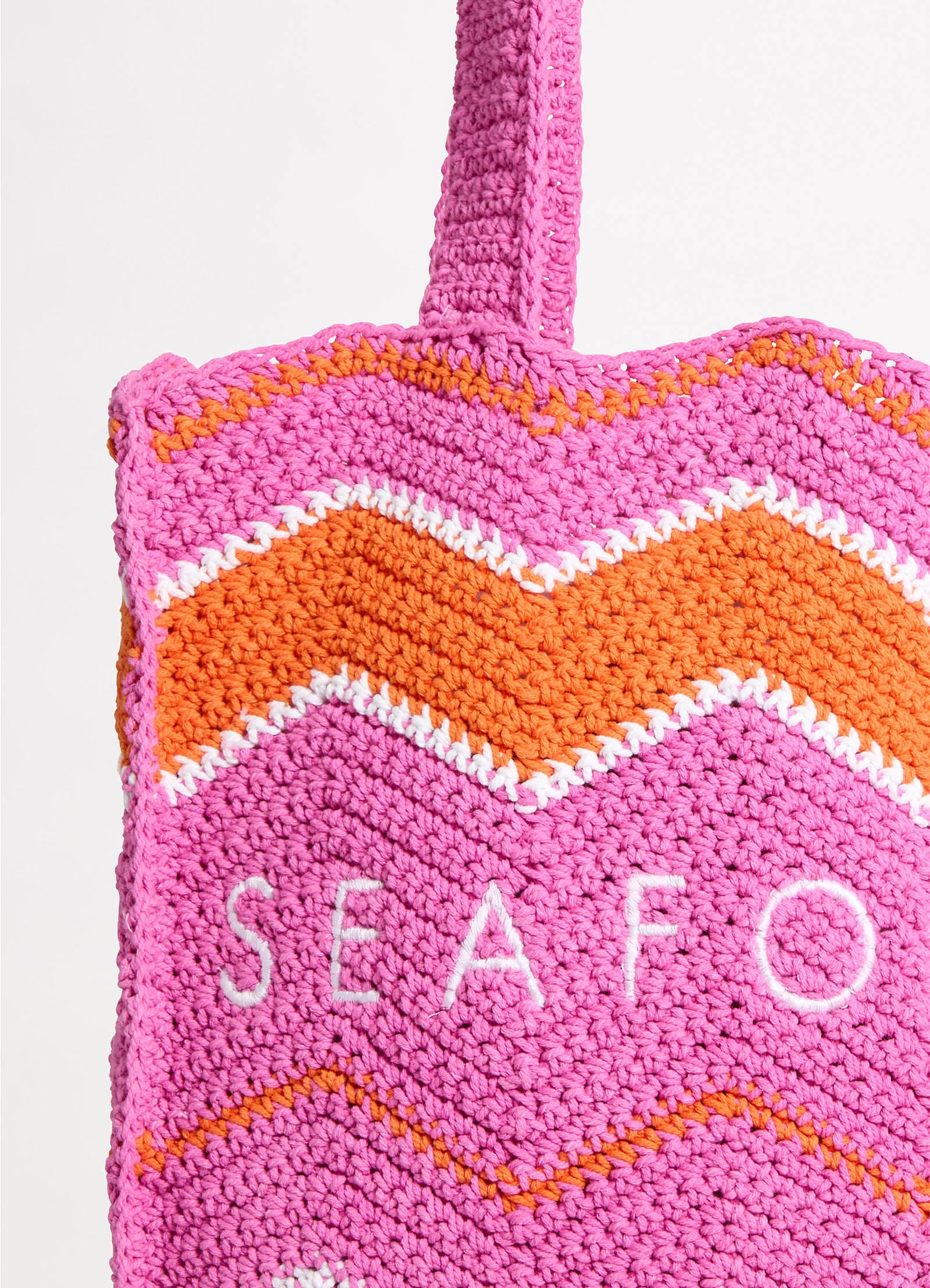 Beach Bazaar Crochet Tote Bag - Hot Pink - Image 3