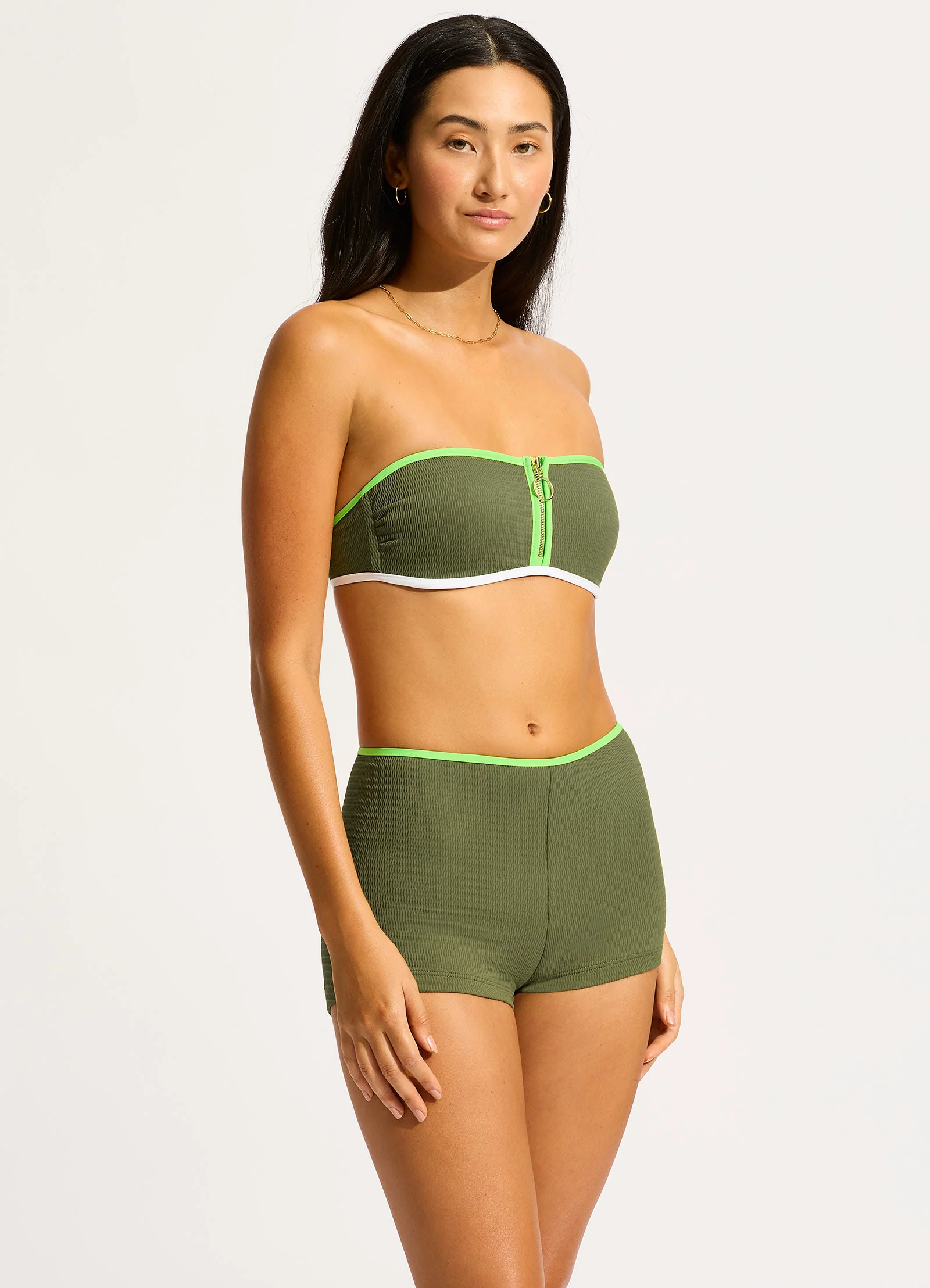 Beach Bound Boyleg Bikini Bottom - Khaki - Image 3