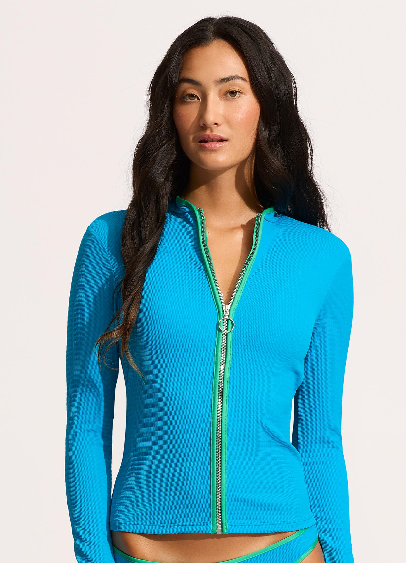 Beach Bound Long Sleeve Sunvest - Turquoise - Image 2