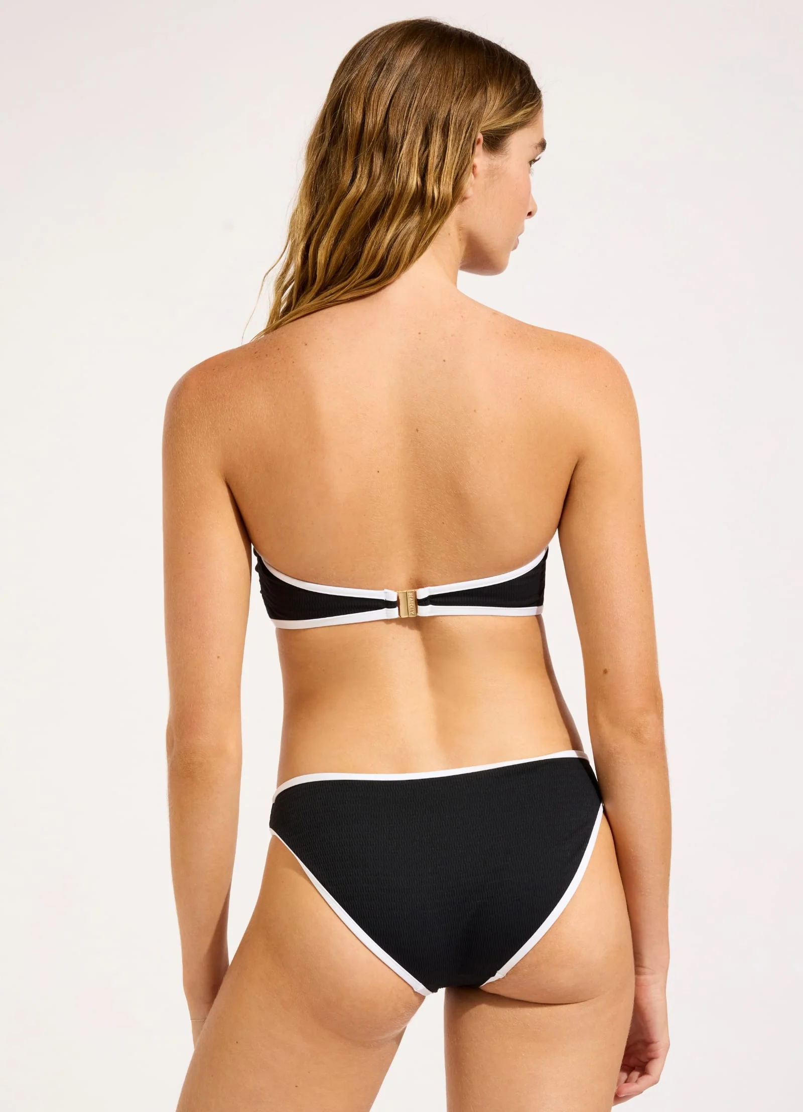 Beach Bound Ring Front Bandeau Bikini Top - Black - Image 4