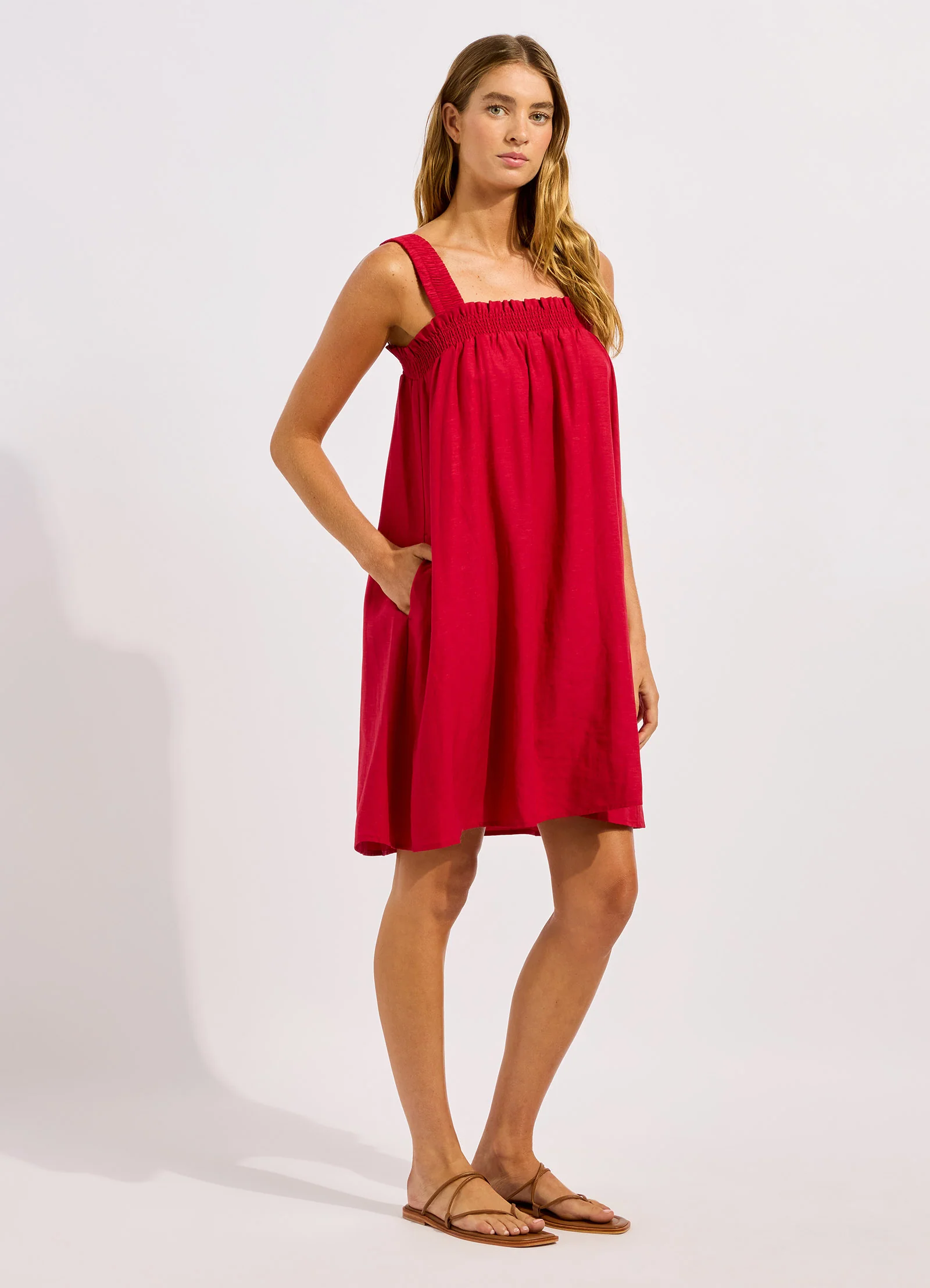 Beachedit Gathered Band Mini Dress - Image 2