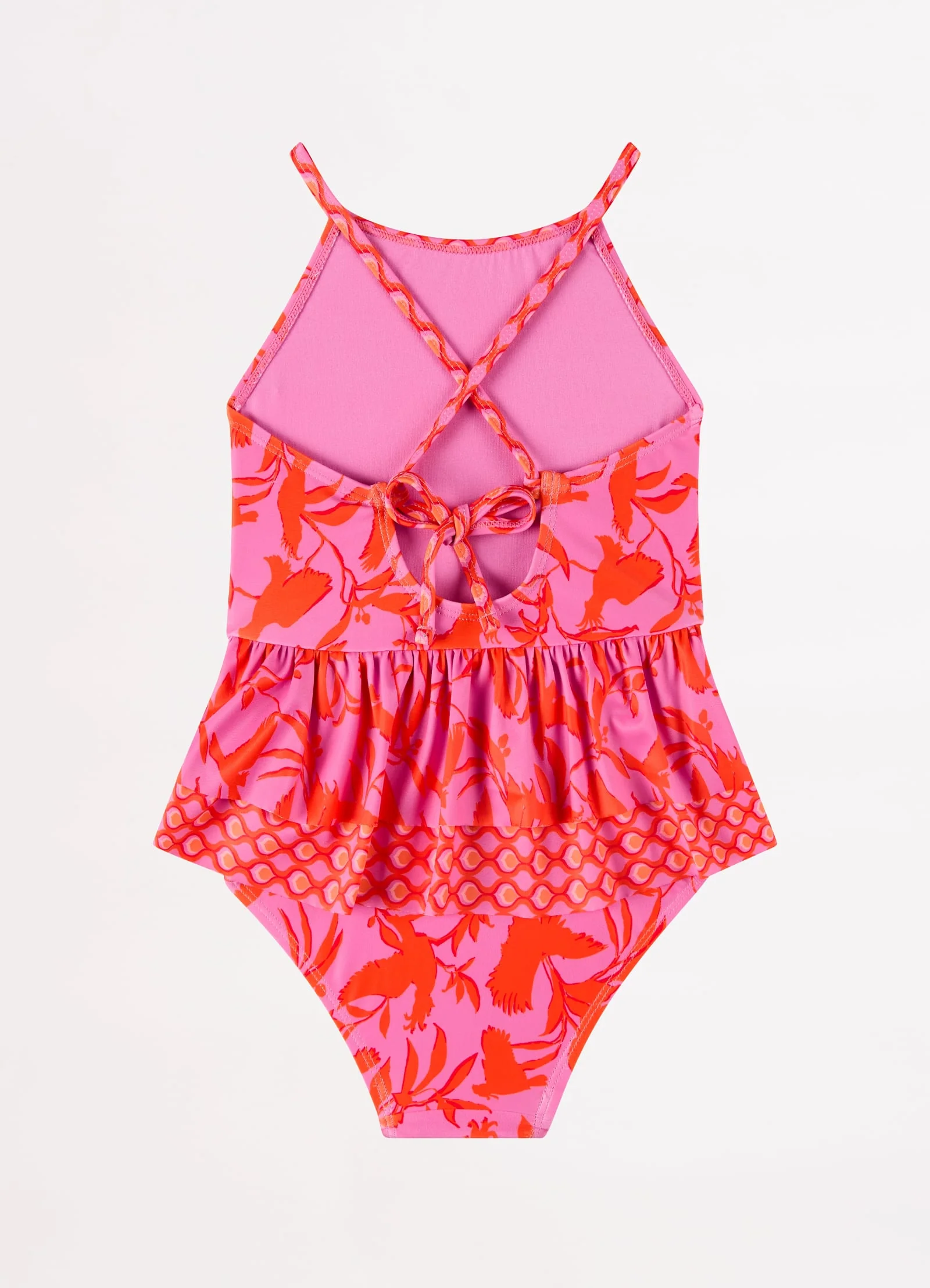 Birds Of A Feather Girls Peplum One Piece - Birds Feath - Image 3