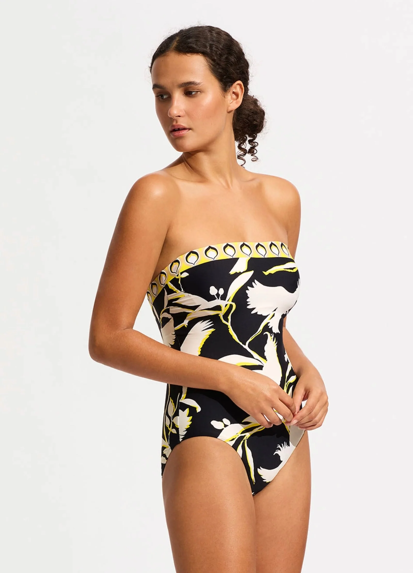 Birds Of Paradise DD Bandeau One Piece - Black - Image 3