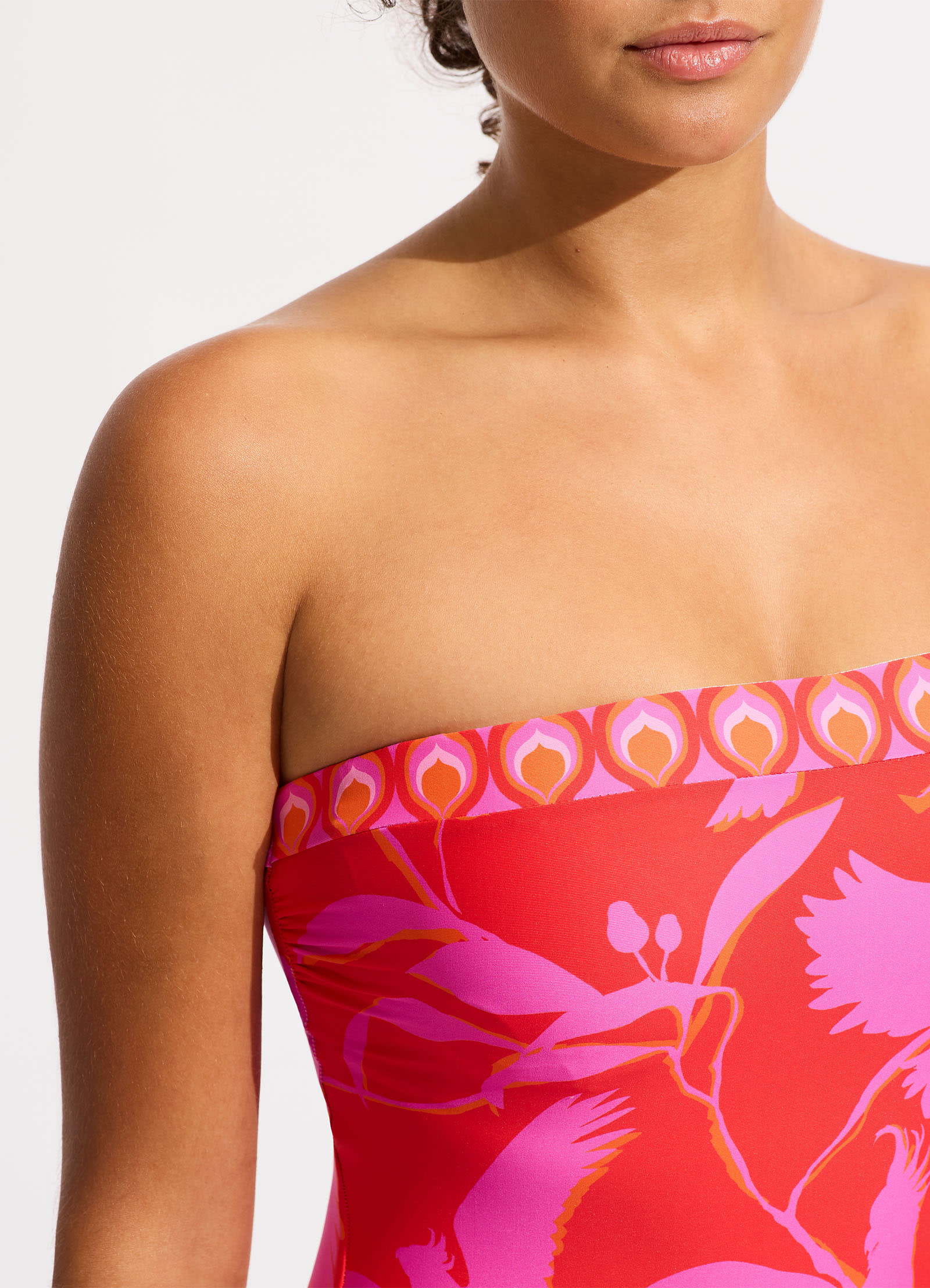Birds Of Paradise DD Bandeau One Piece - Chilli Red - Image 5