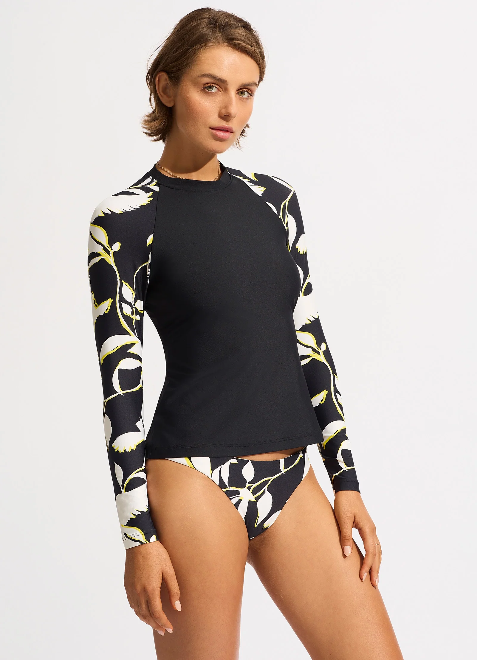 Birds Of Paradise Long Sleeve Rashvest - Black - Image 4
