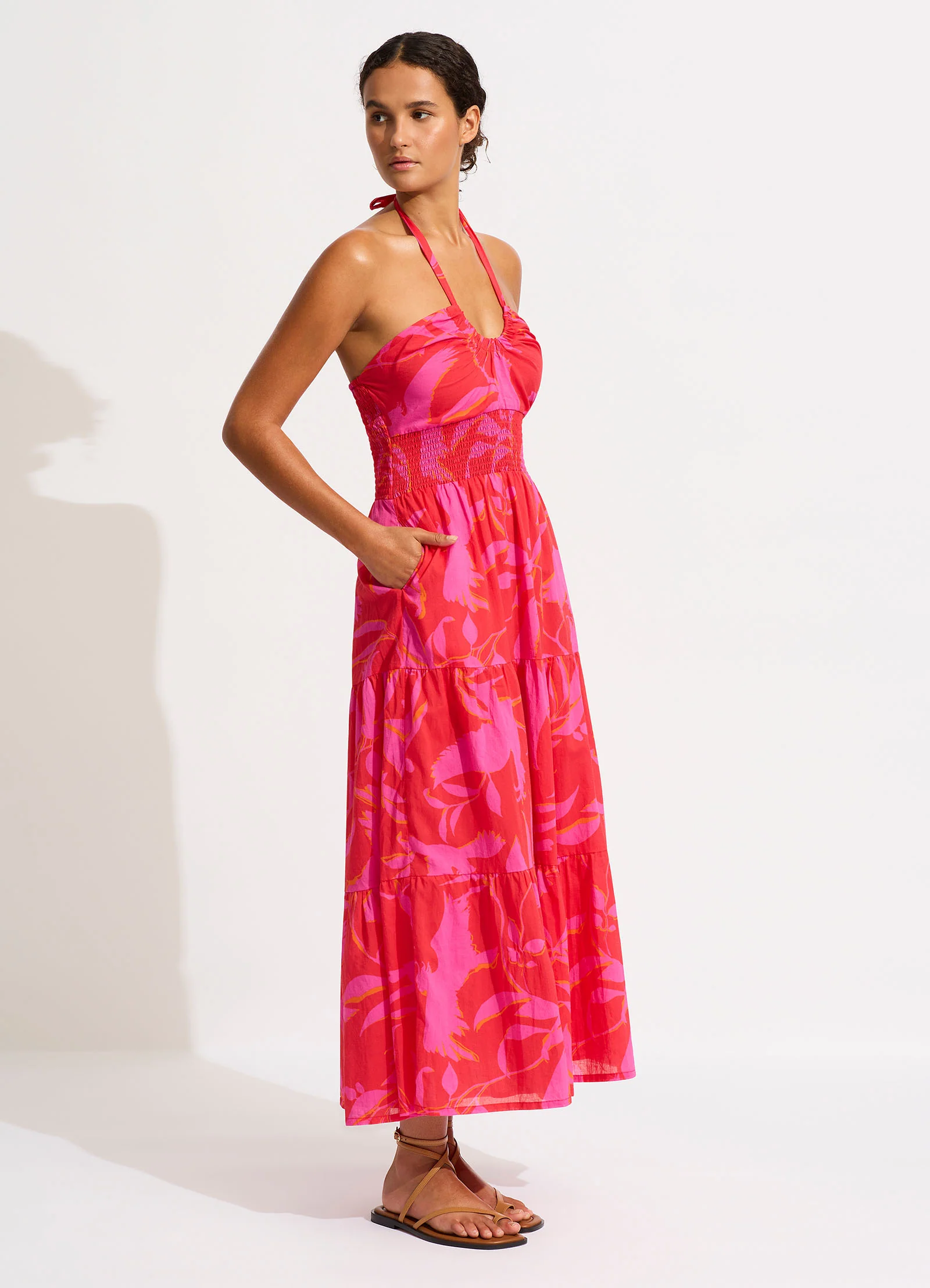 Birds Of Paradise Maxi Dress - Chilli Red - Image 3