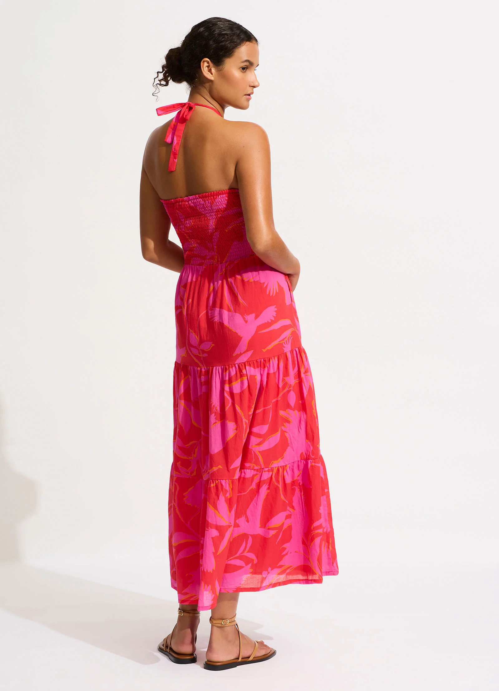 Birds Of Paradise Maxi Dress - Chilli Red - Image 4
