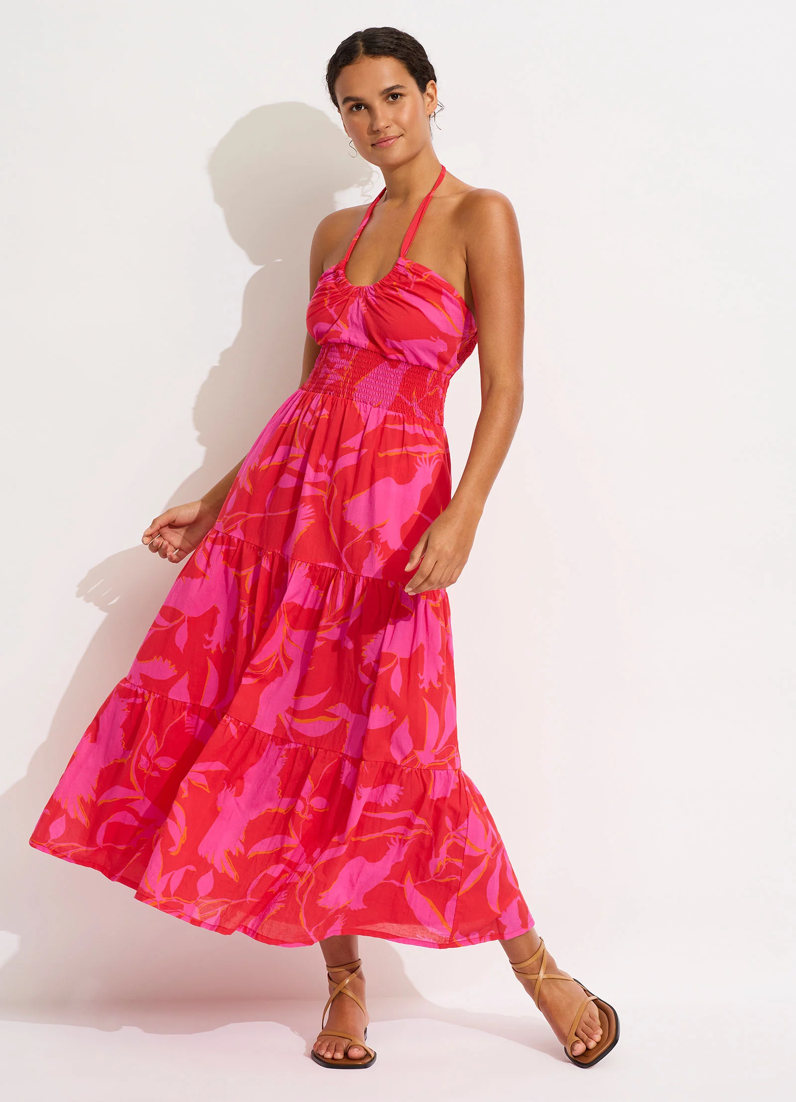 Birds Of Paradise Maxi Dress - Chilli Red - Image 6