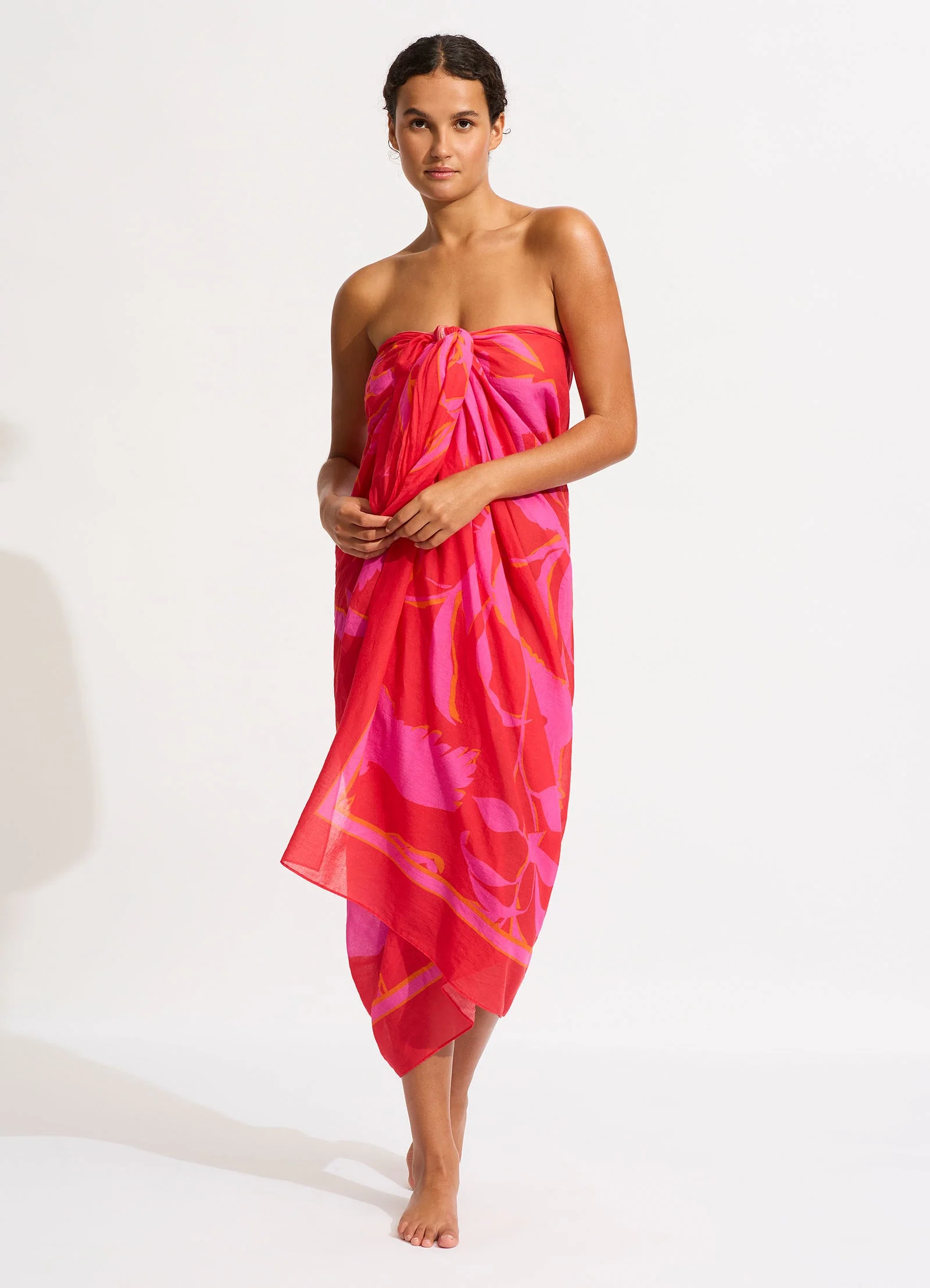 Birds Of Paradise Sarong - Chilli Red - Image 6