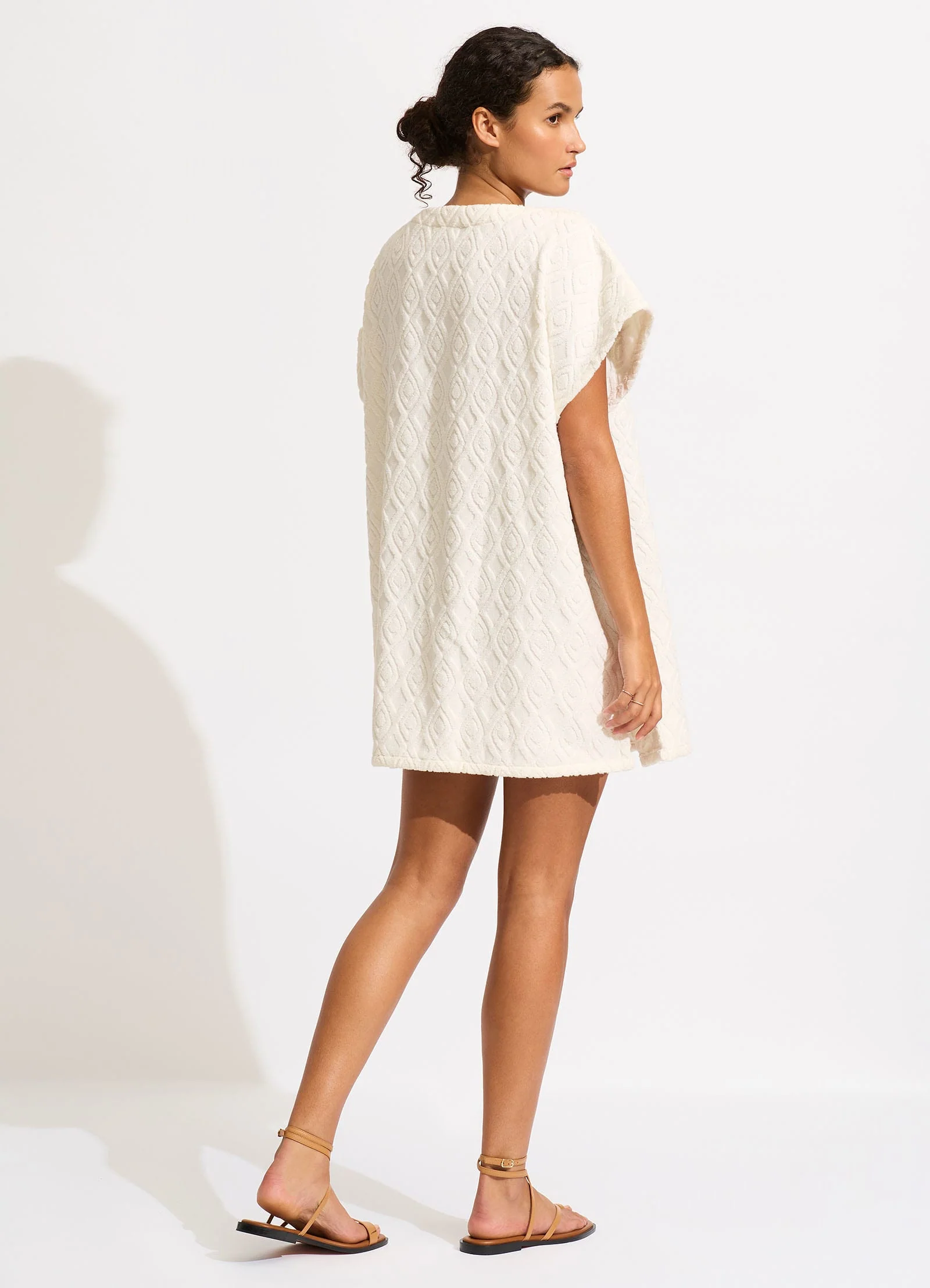 Birds of Paradise Towel Poncho - Latte - Image 3