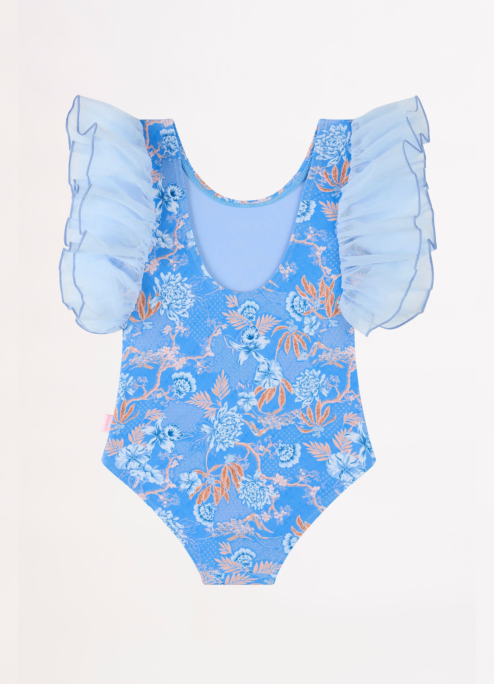 Blue Fuji Girls Fairy Sleeve One Piece - Blue - Image 3