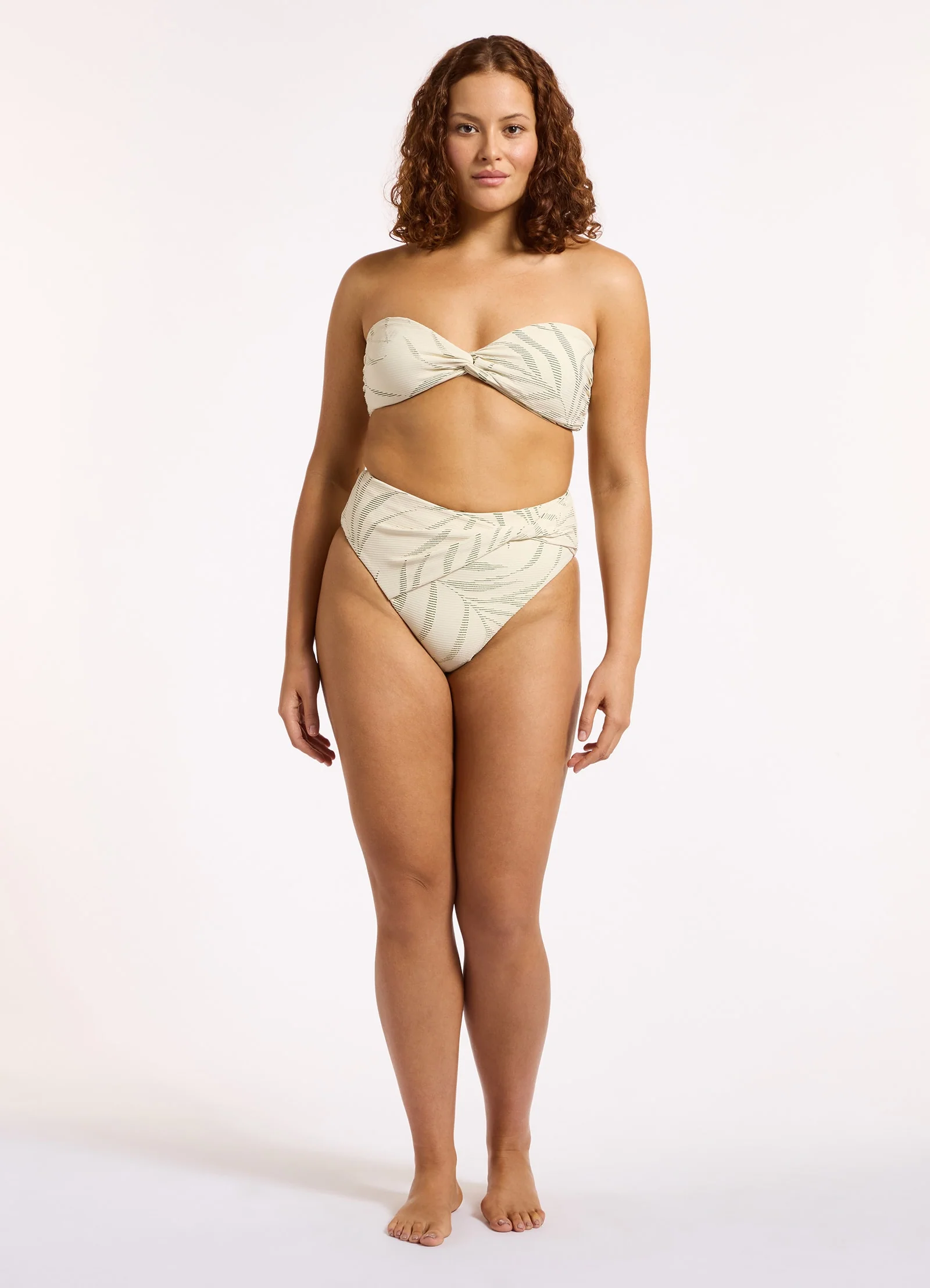 Botanic Lines High Waist High Leg Bikini Bottom - Image 4
