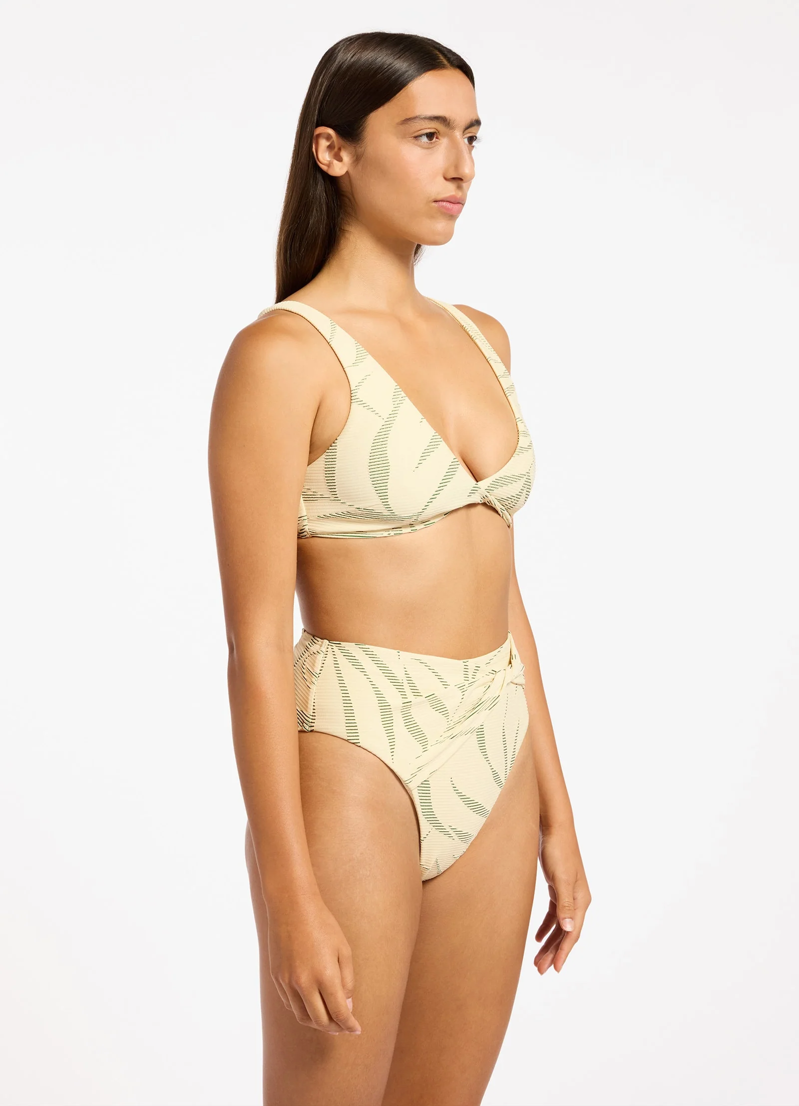 Botanic Lines High Waist High Leg Bikini Bottom - Image 5