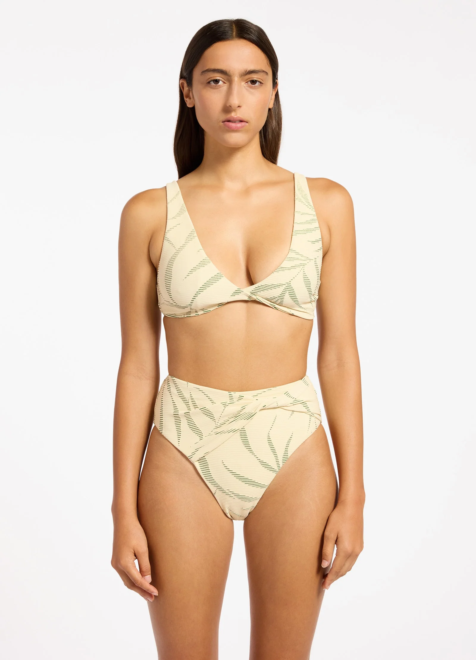 Botanic Lines High Waist High Leg Bikini Bottom - Image 6