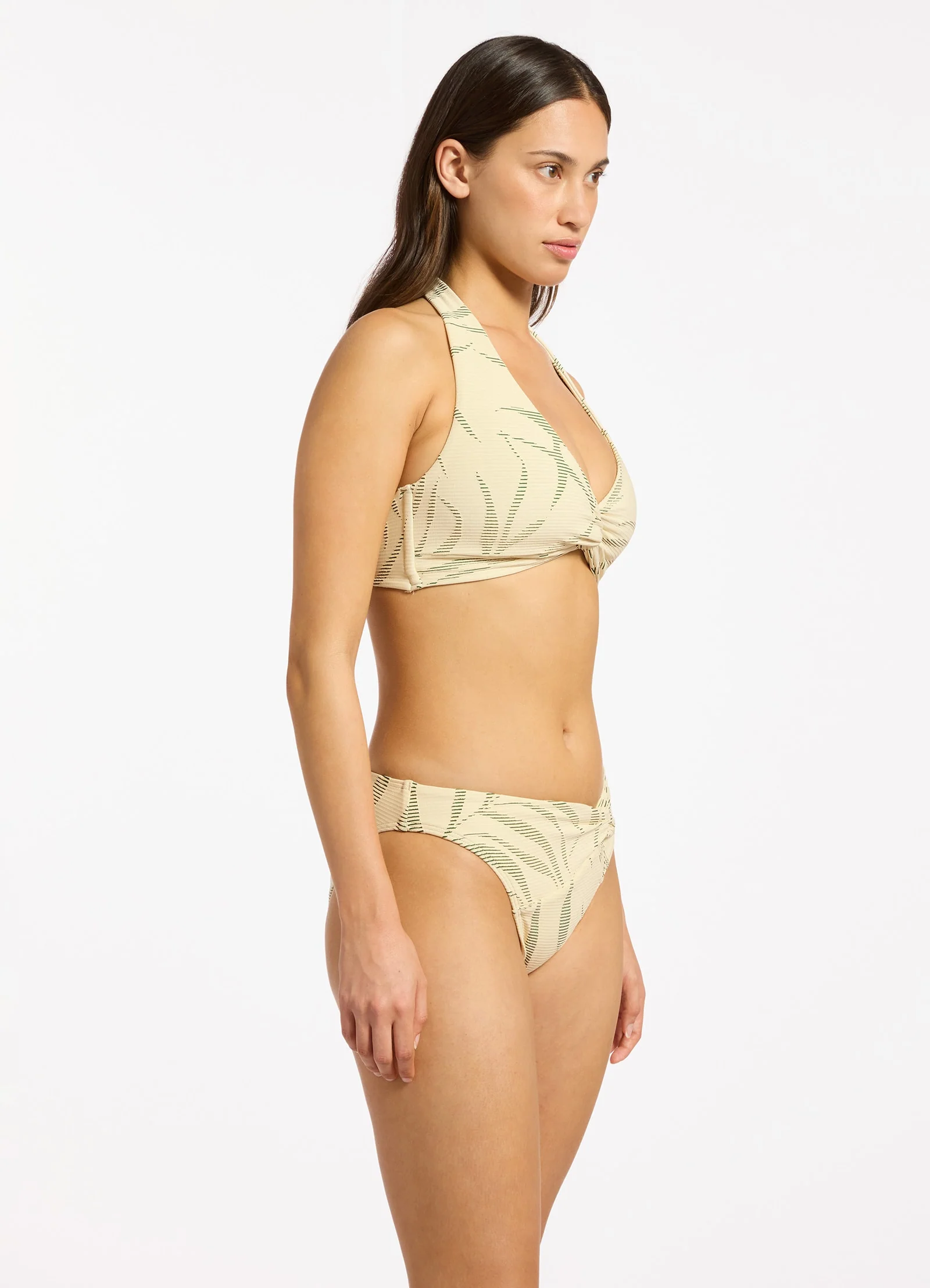 Botanic Lines Twist Front Hipster Bikini Bottom - Image 3