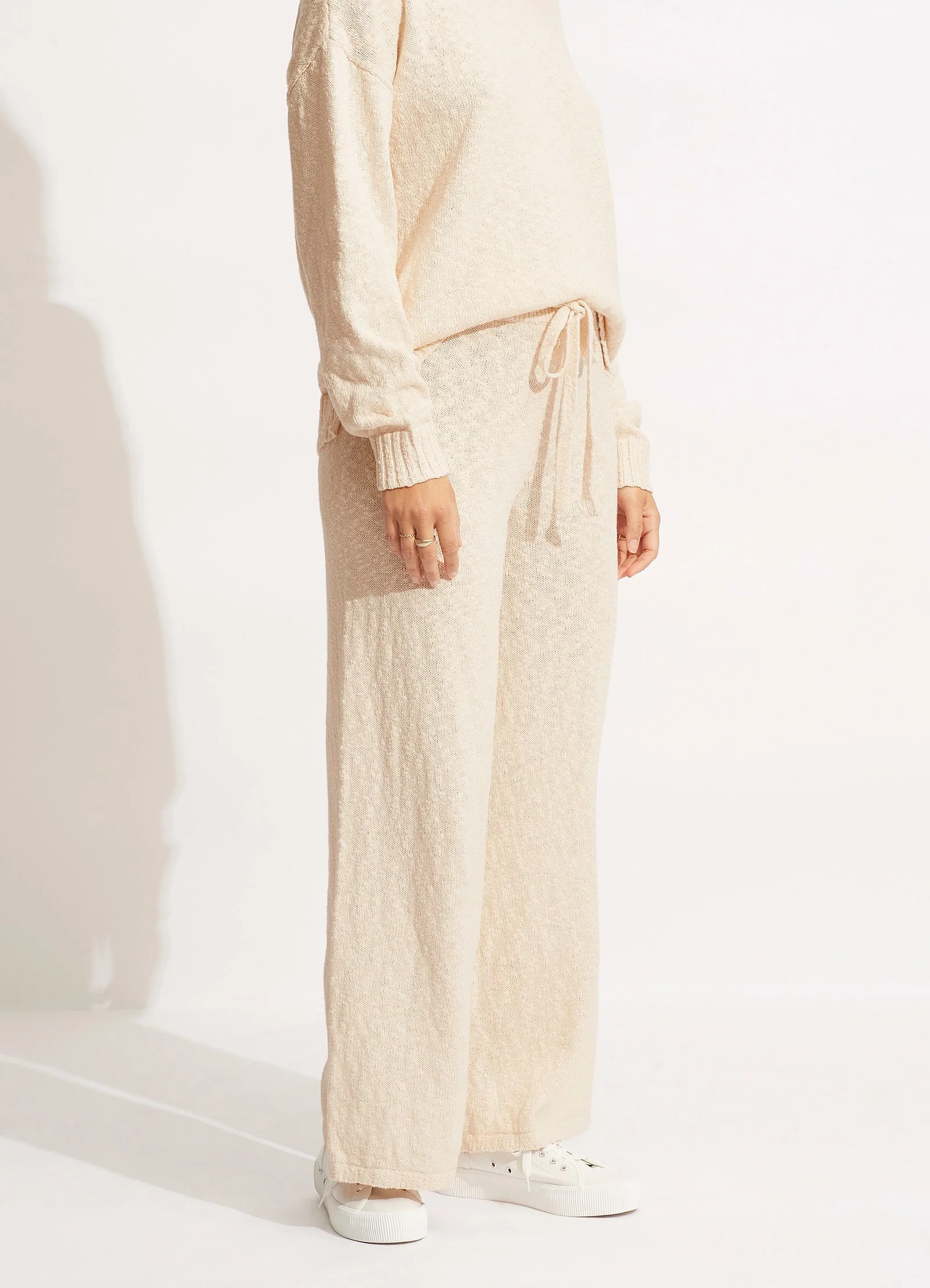 Boucle Knit Pant  - Sand - Image 3