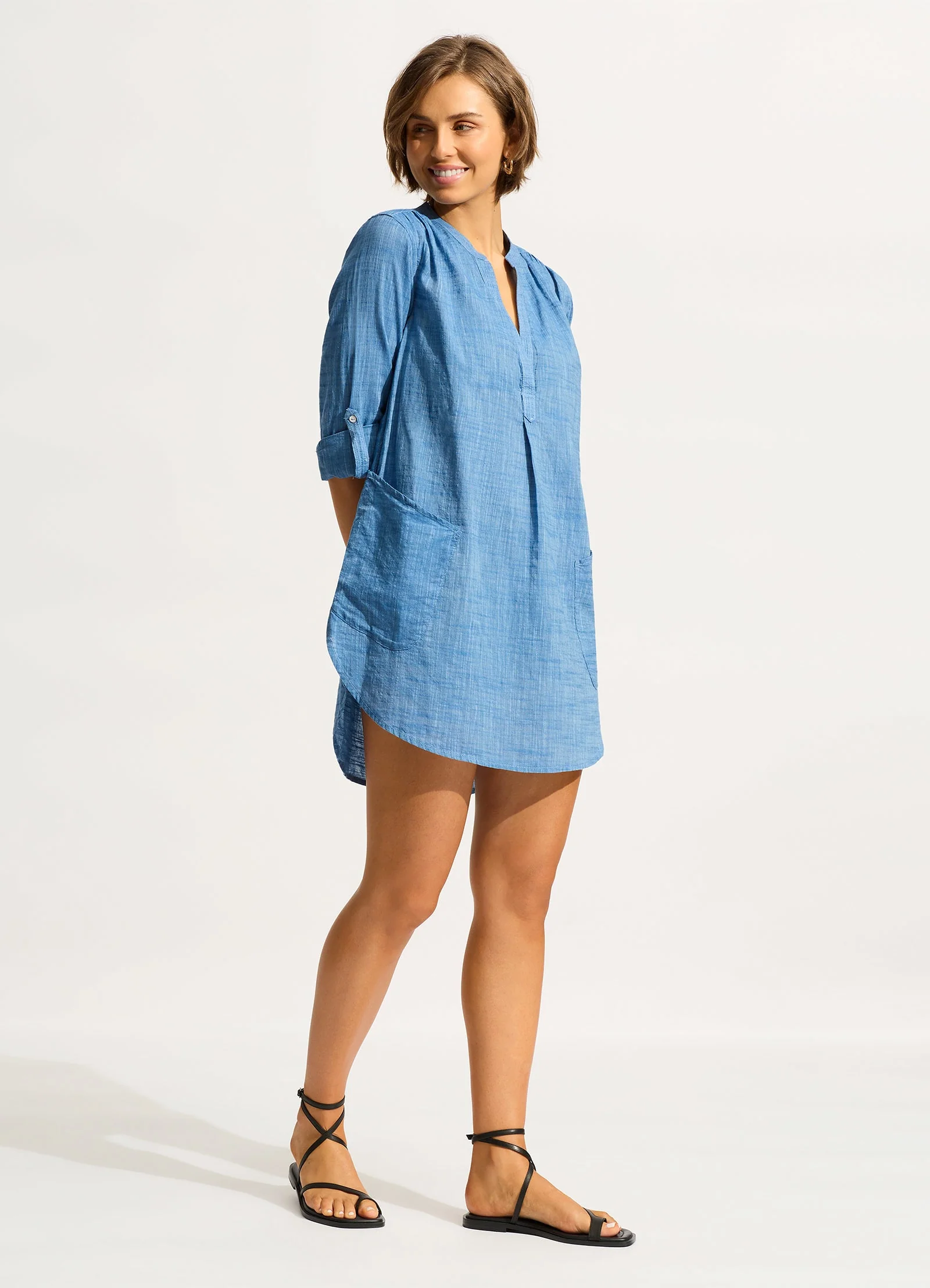 Boyfriend Beach Shirt - Chambray - Image 5