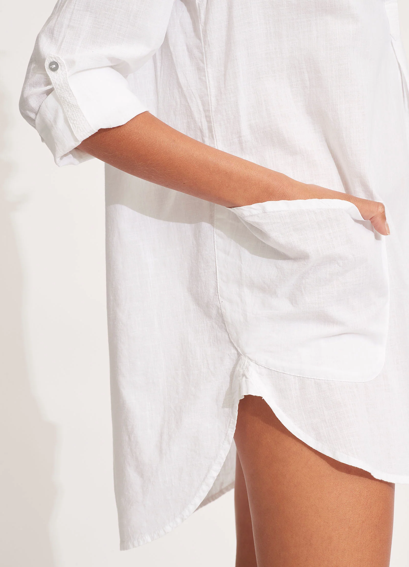 Boyfriend Beach Shirt - White - Image 6