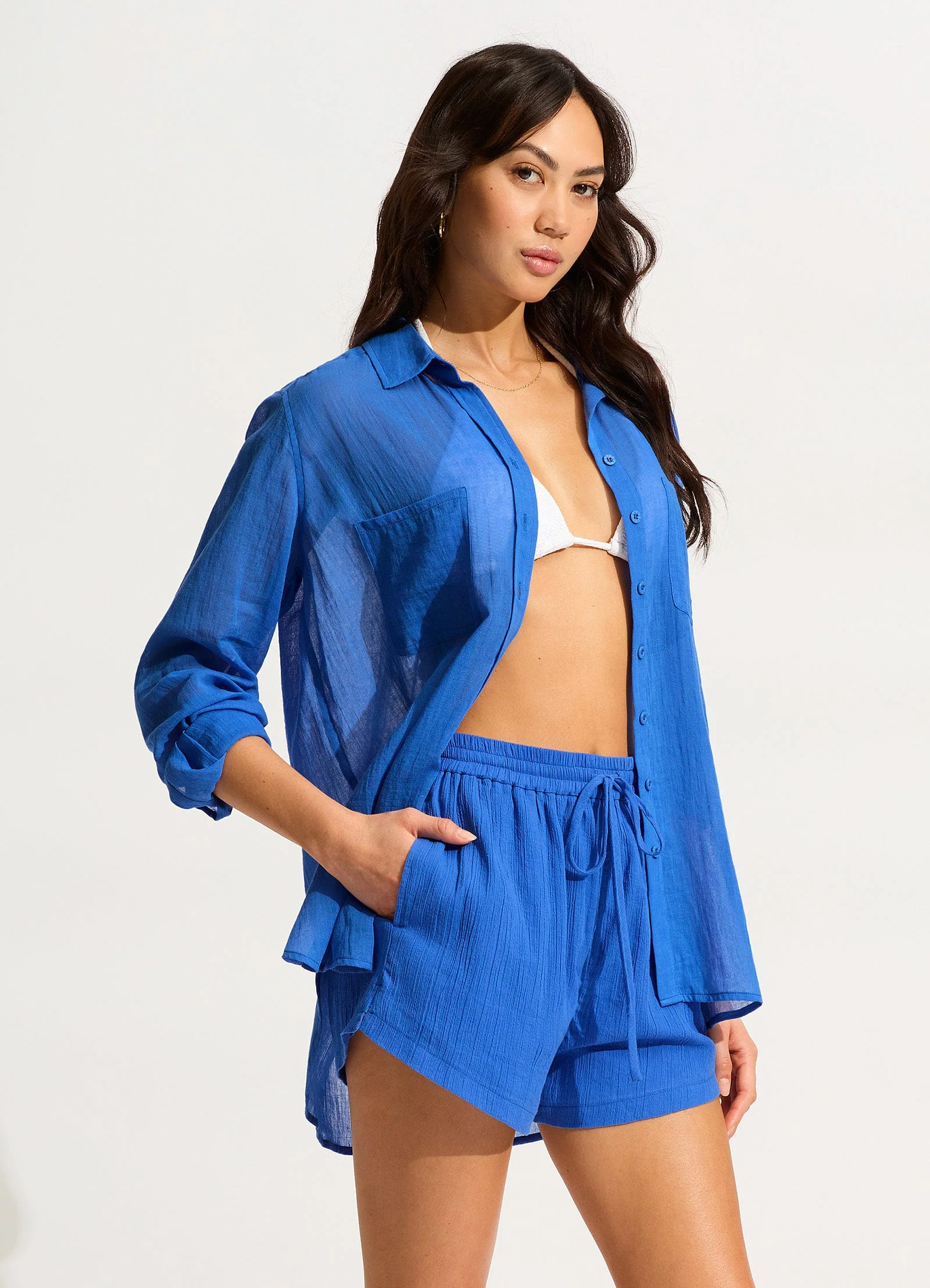 Breeze Beach Shirt - Azure - Image 3