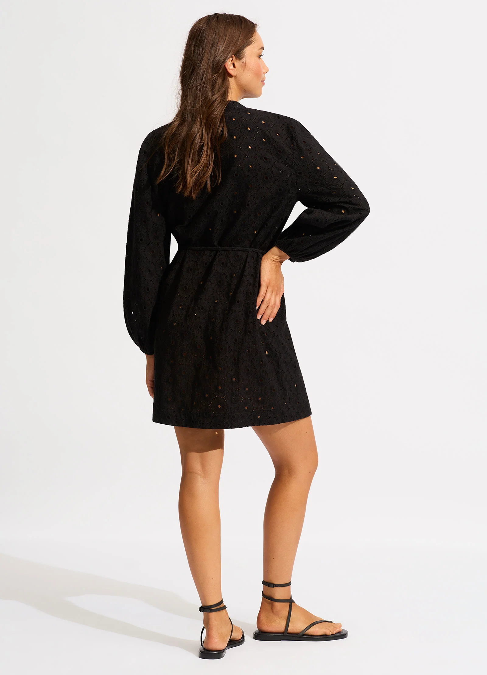 Broderie Cover Up - Black - Image 3