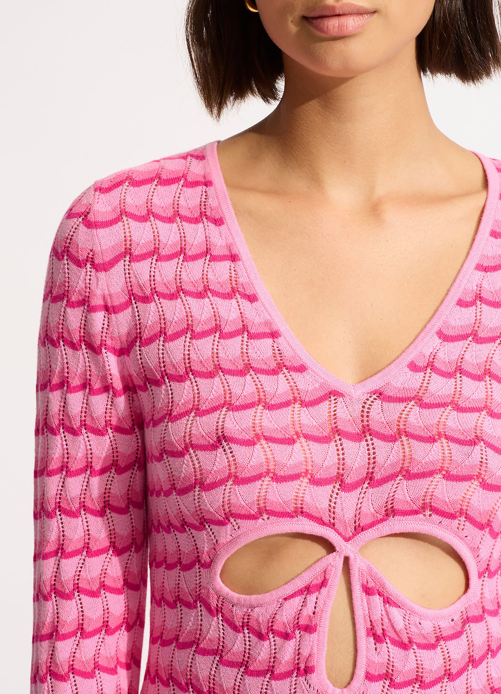 Carnaby Knit Cover Up - Fuchsia Rose - Image 4