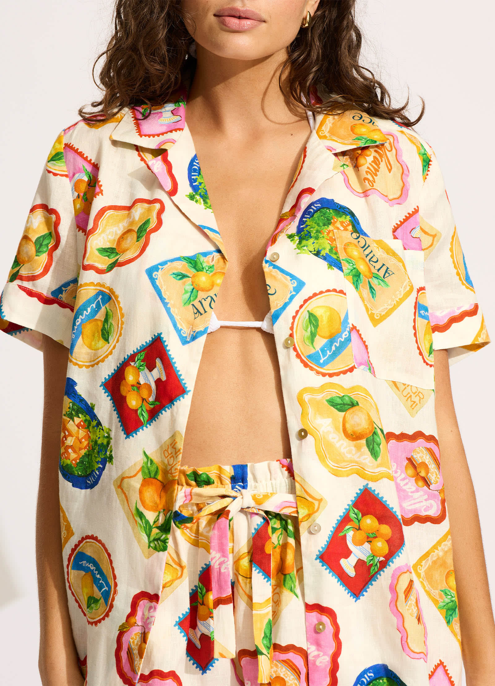 Ciao Bella Stamp Shirt - White - Image 5