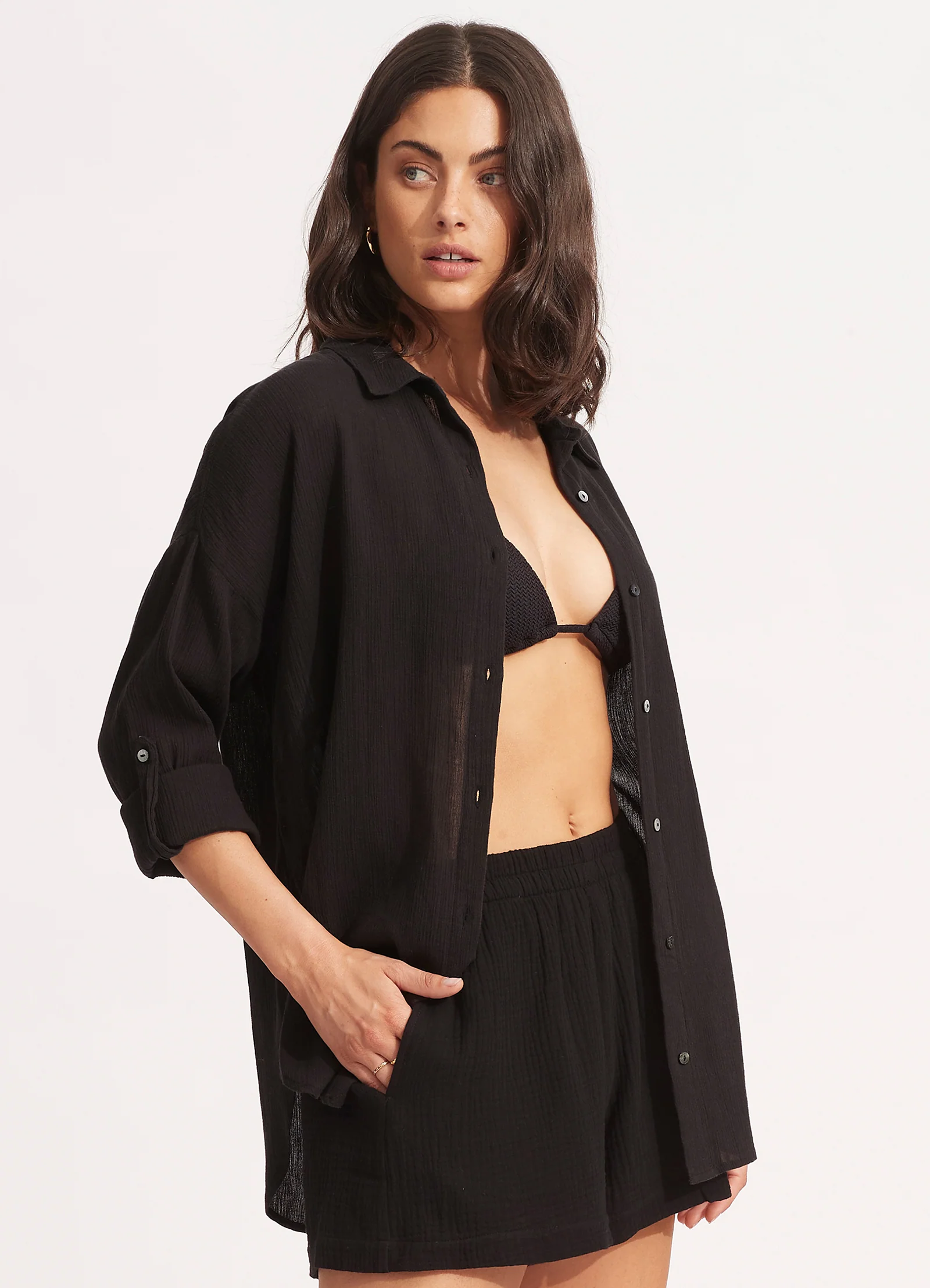 Classic Beach Shirt - Black - Image 3