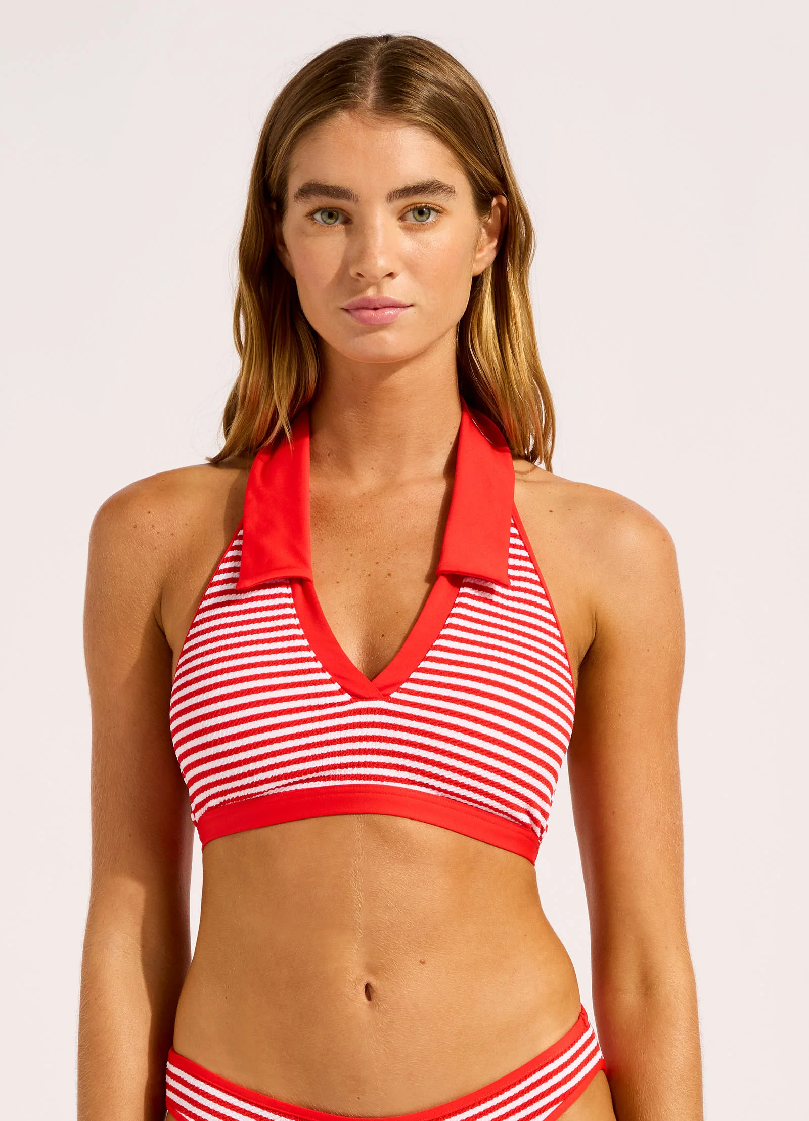 Clubhouse Halter Top With Collar Bikini Top - Image 2