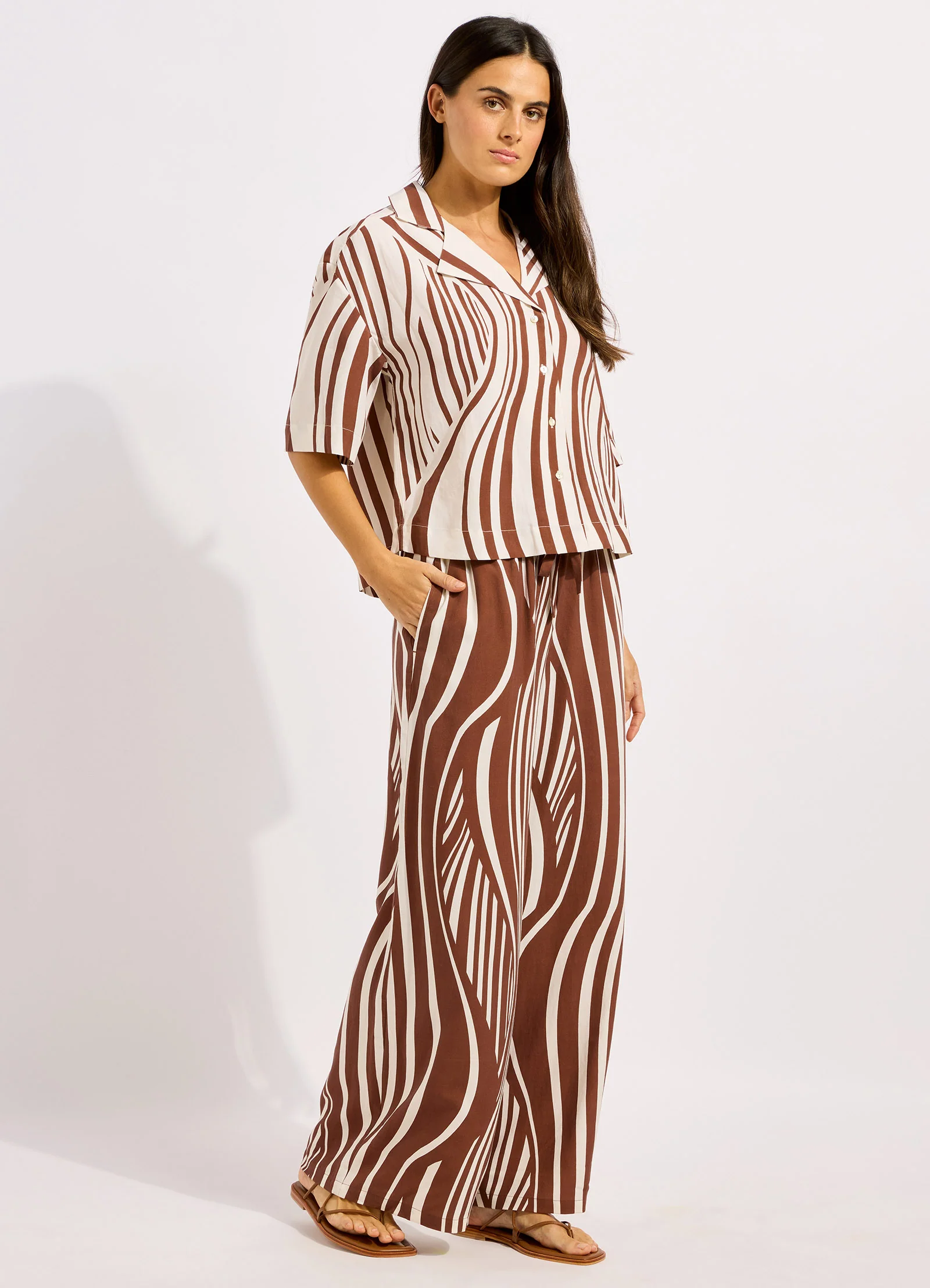 Coastline Stripe Oversized Crop Shirt - Image 3