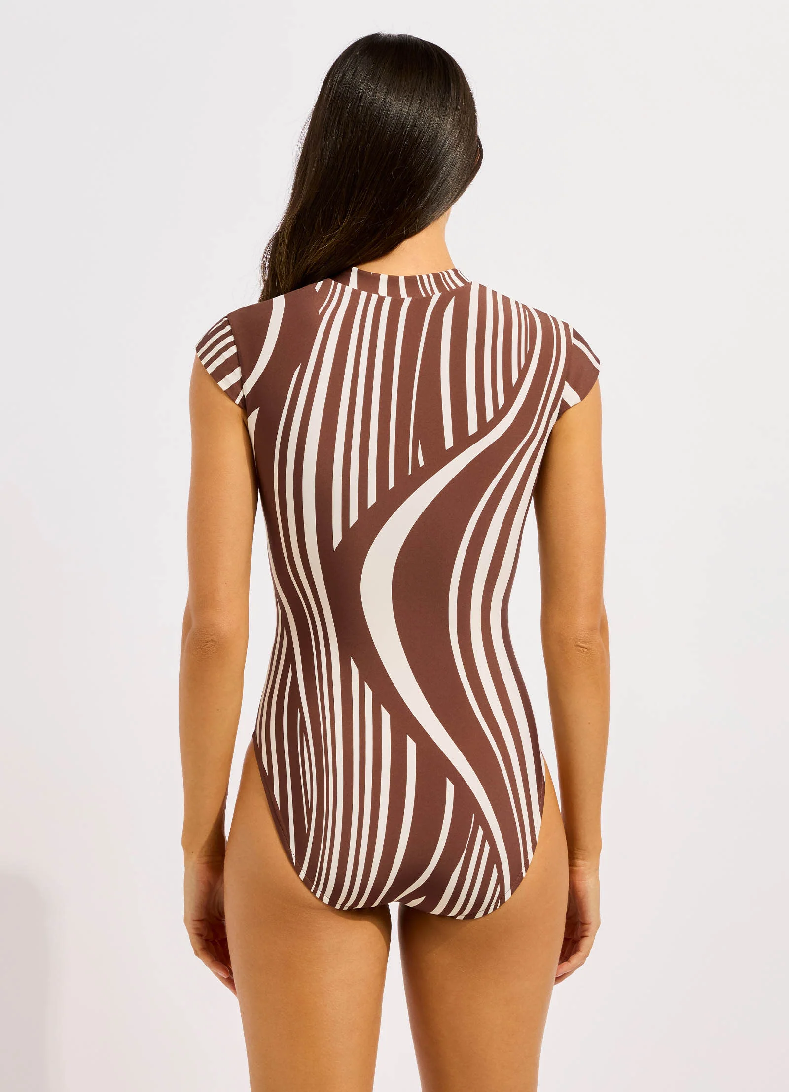 Coastline Zip Front One Piece Swimsuit - Image 3