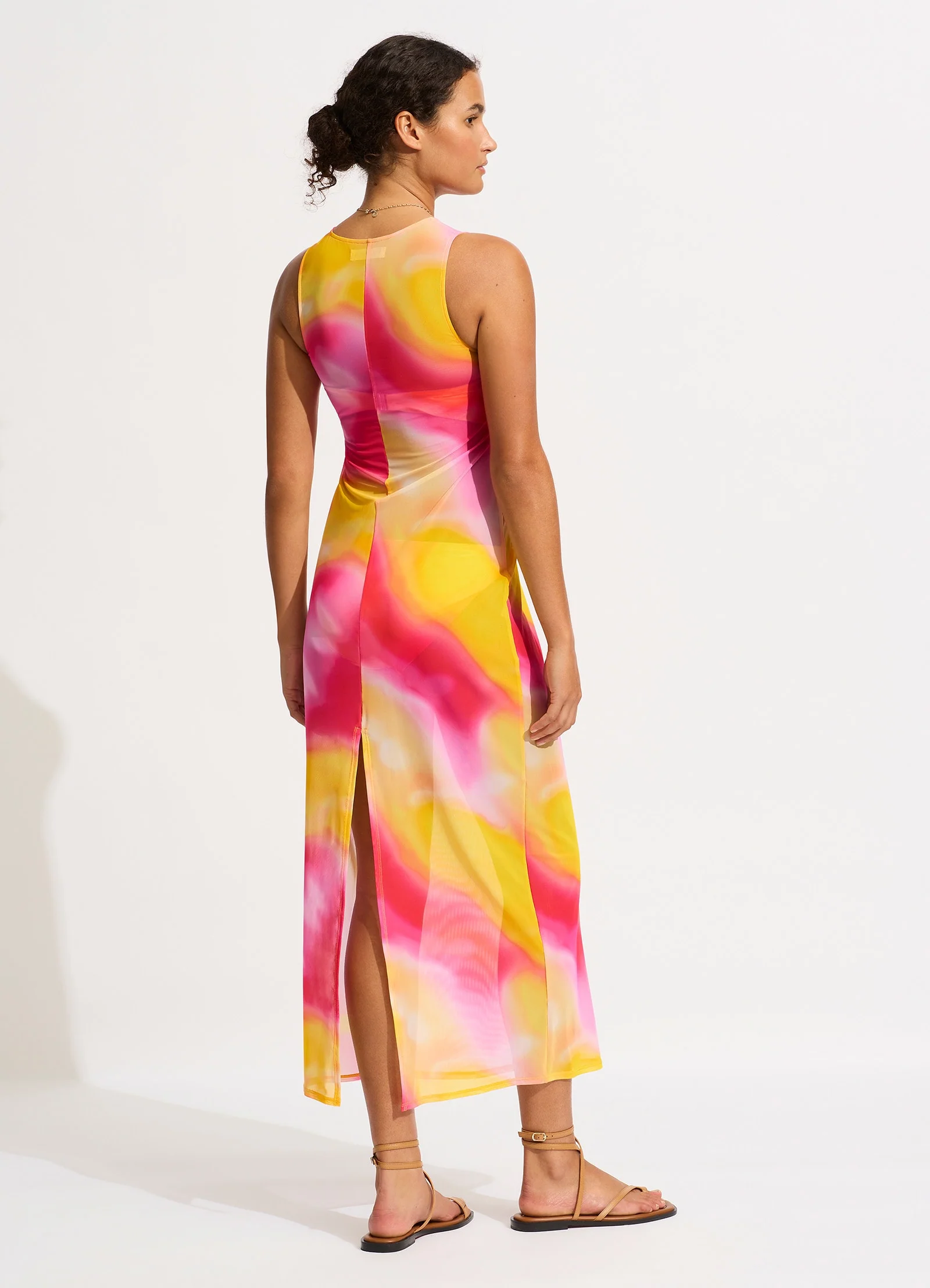 Colour Crush Mesh Midi Cover Up - Fuchsia Rose - Image 3