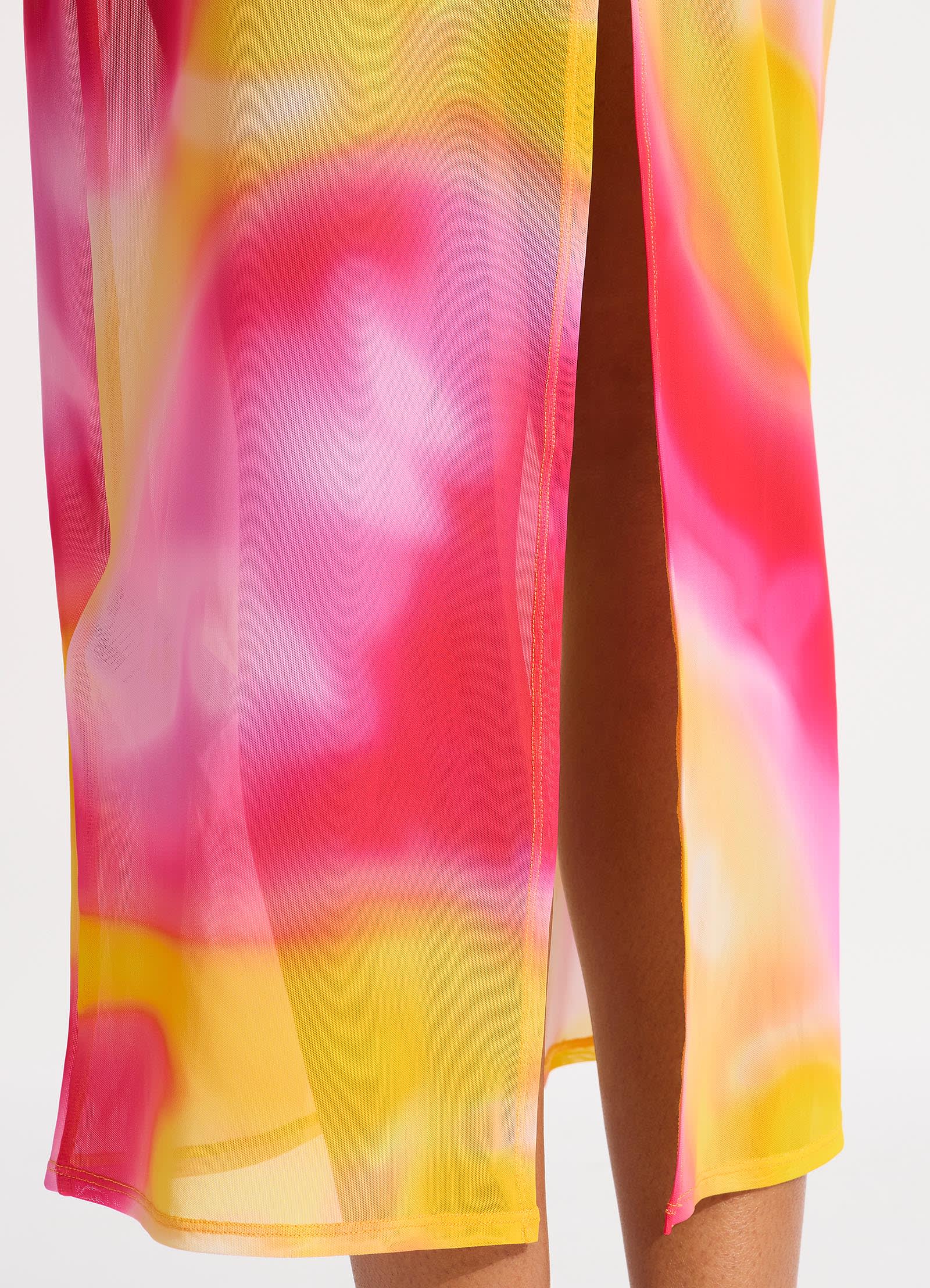 Colour Crush Mesh Midi Cover Up - Fuchsia Rose - Image 4