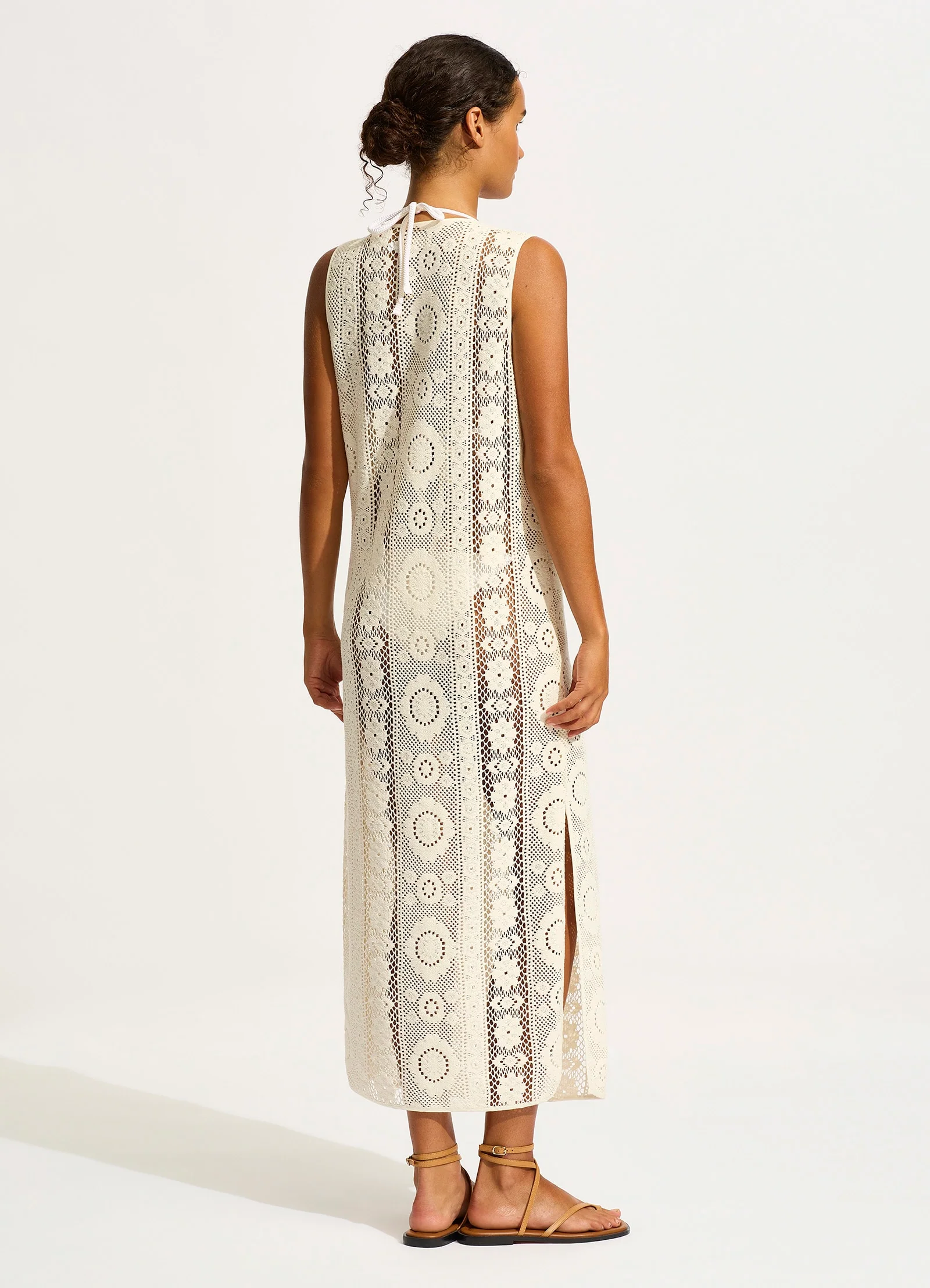 Corfu Crochet Maxi Cover Up - Ecru - Image 3
