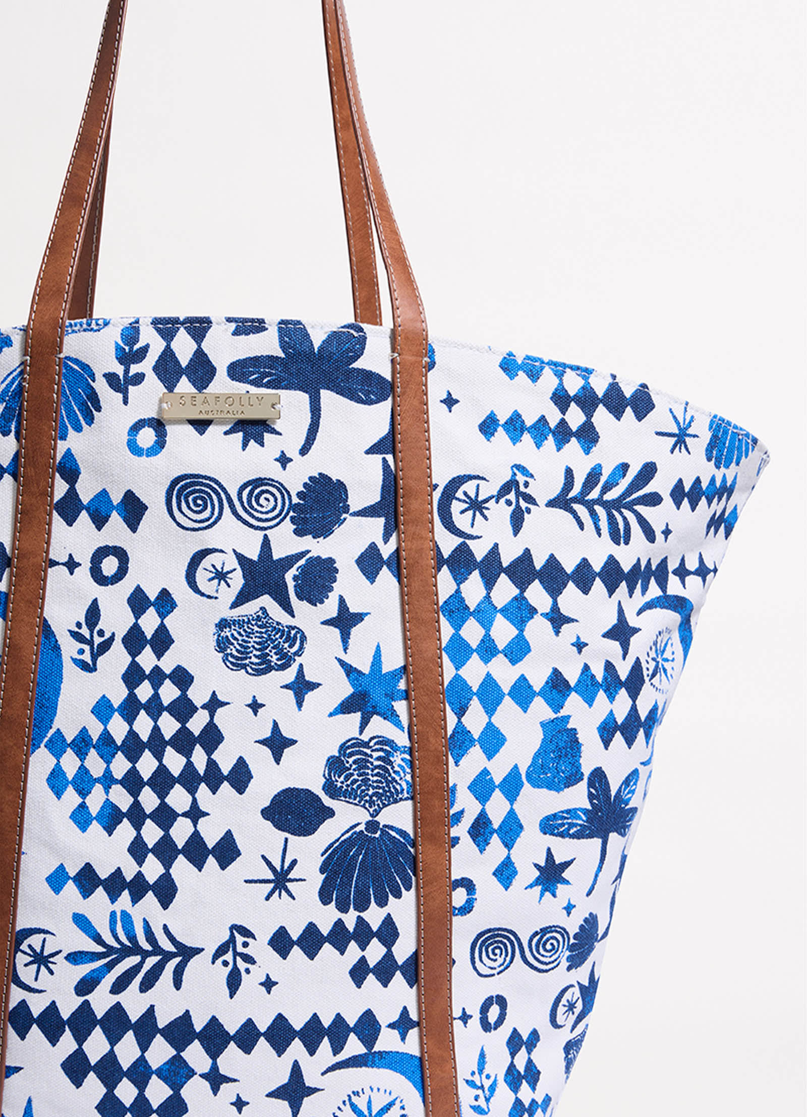 Corfu Fan Tote Bag - Azure - Image 3