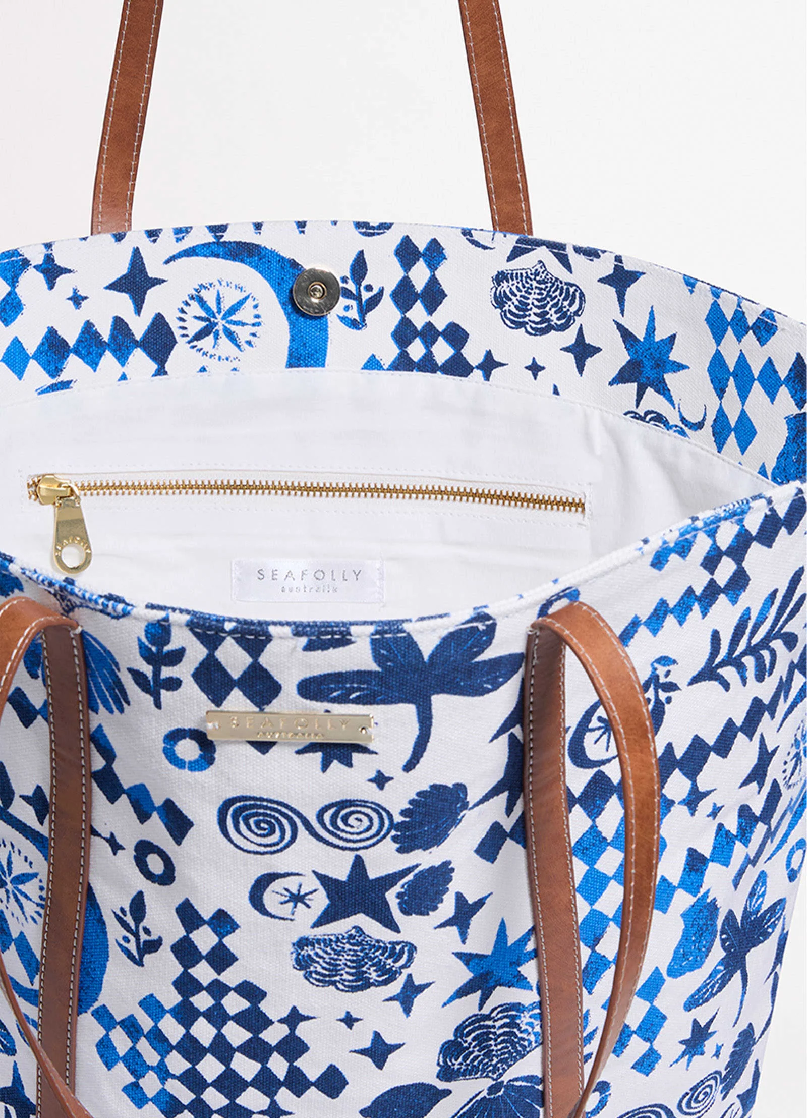 Corfu Fan Tote Bag - Azure - Image 4