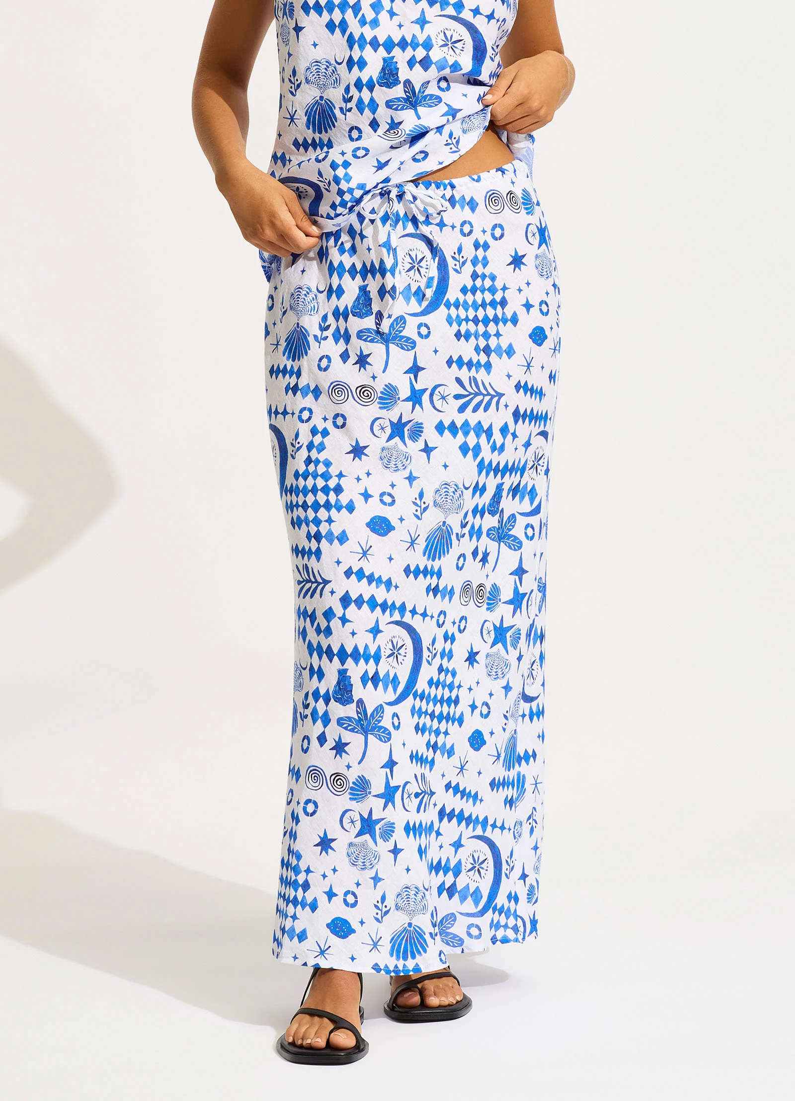 Corfu Maxi Skirt - Azure - Image 2