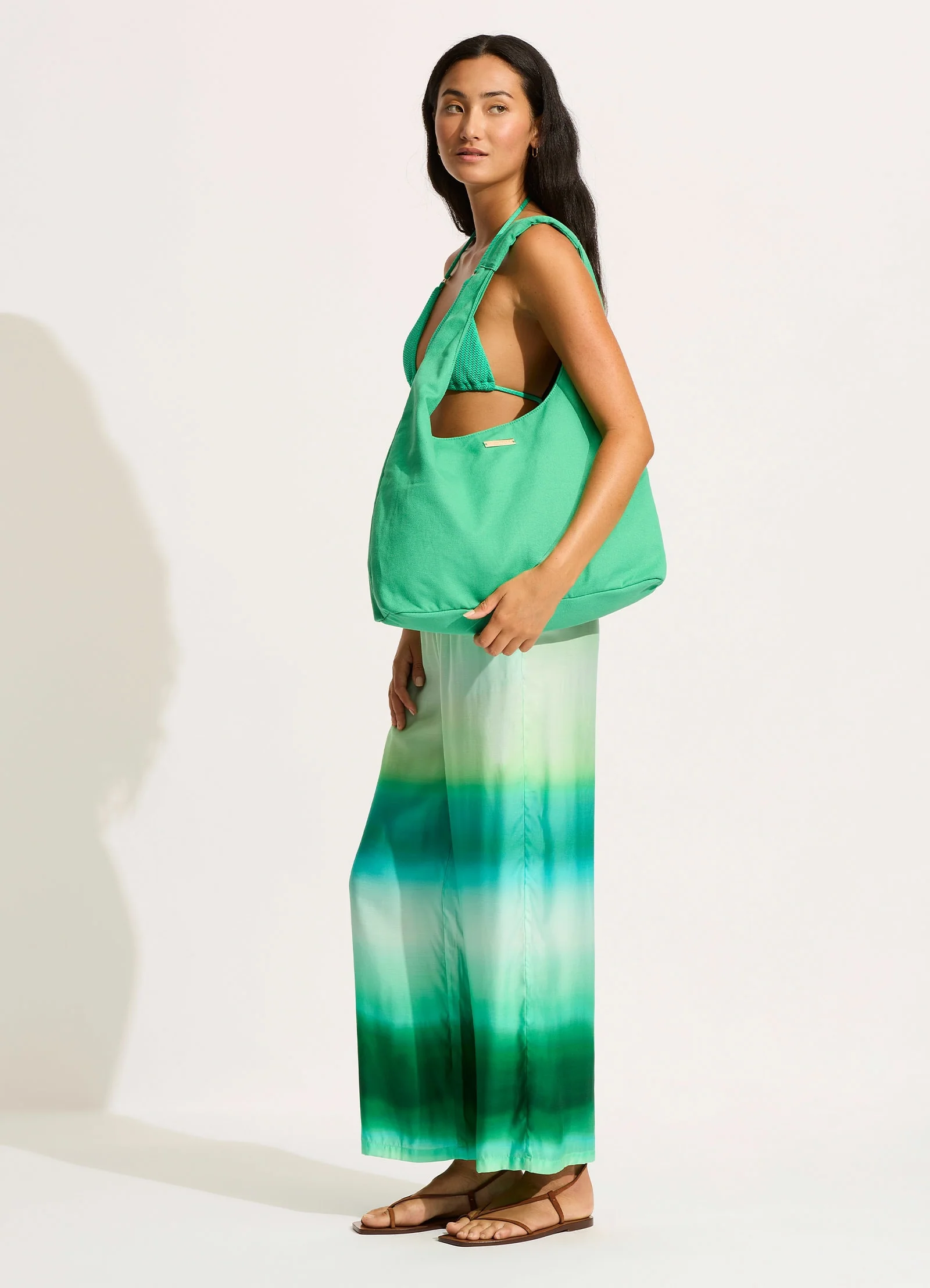 Cotton Canvas Tote Bag - Jade - Image 5