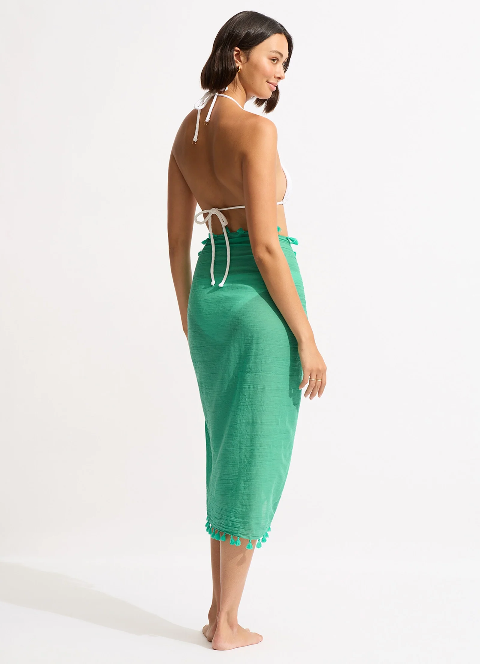 Cotton Gauze Sarong - Jade - Image 3