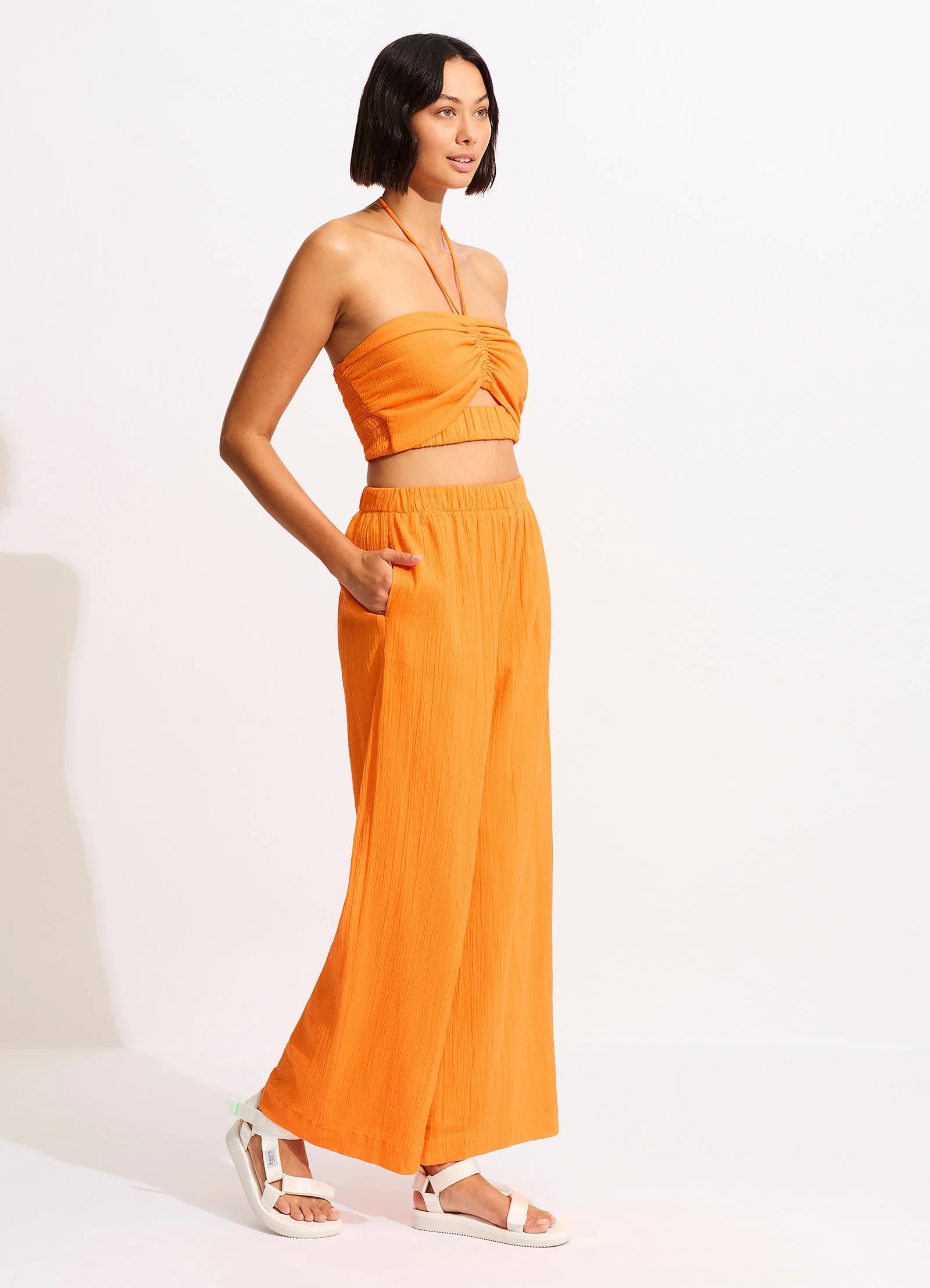 Crinkle Beach Pant - Mandarin - Image 3