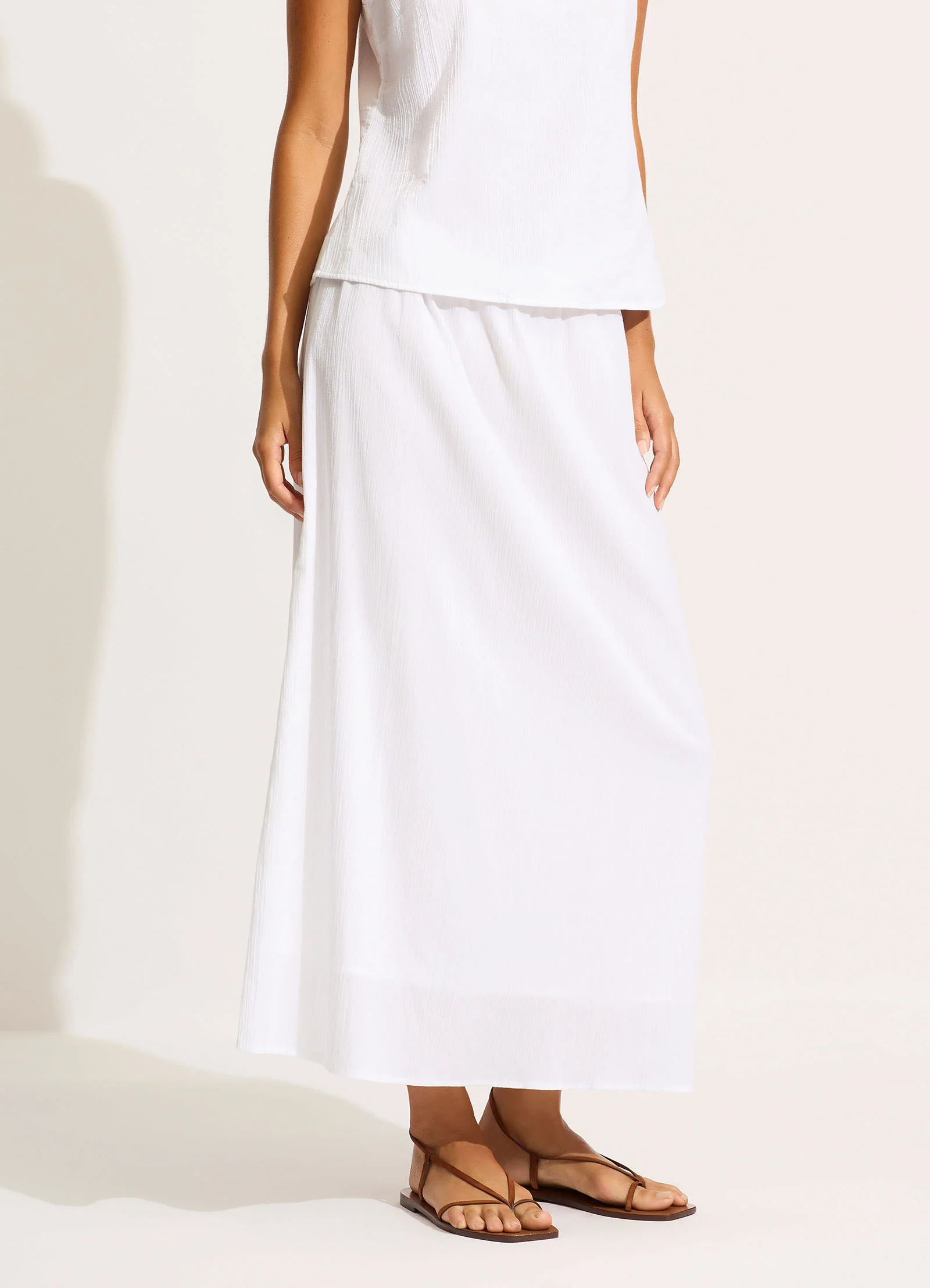 Crinkle Maxi Skirt - White - Image 2