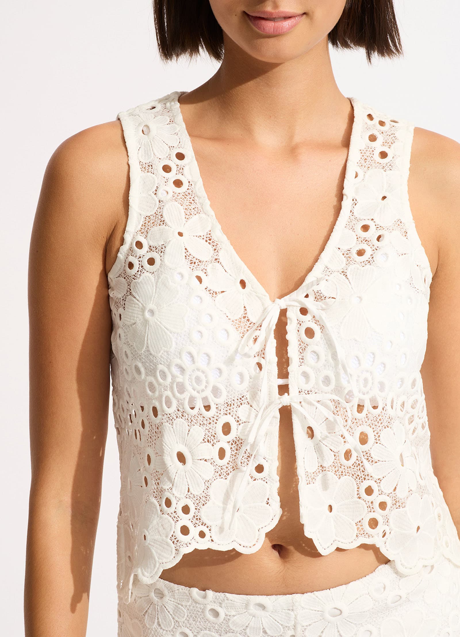 Crochet Top - White - Image 4