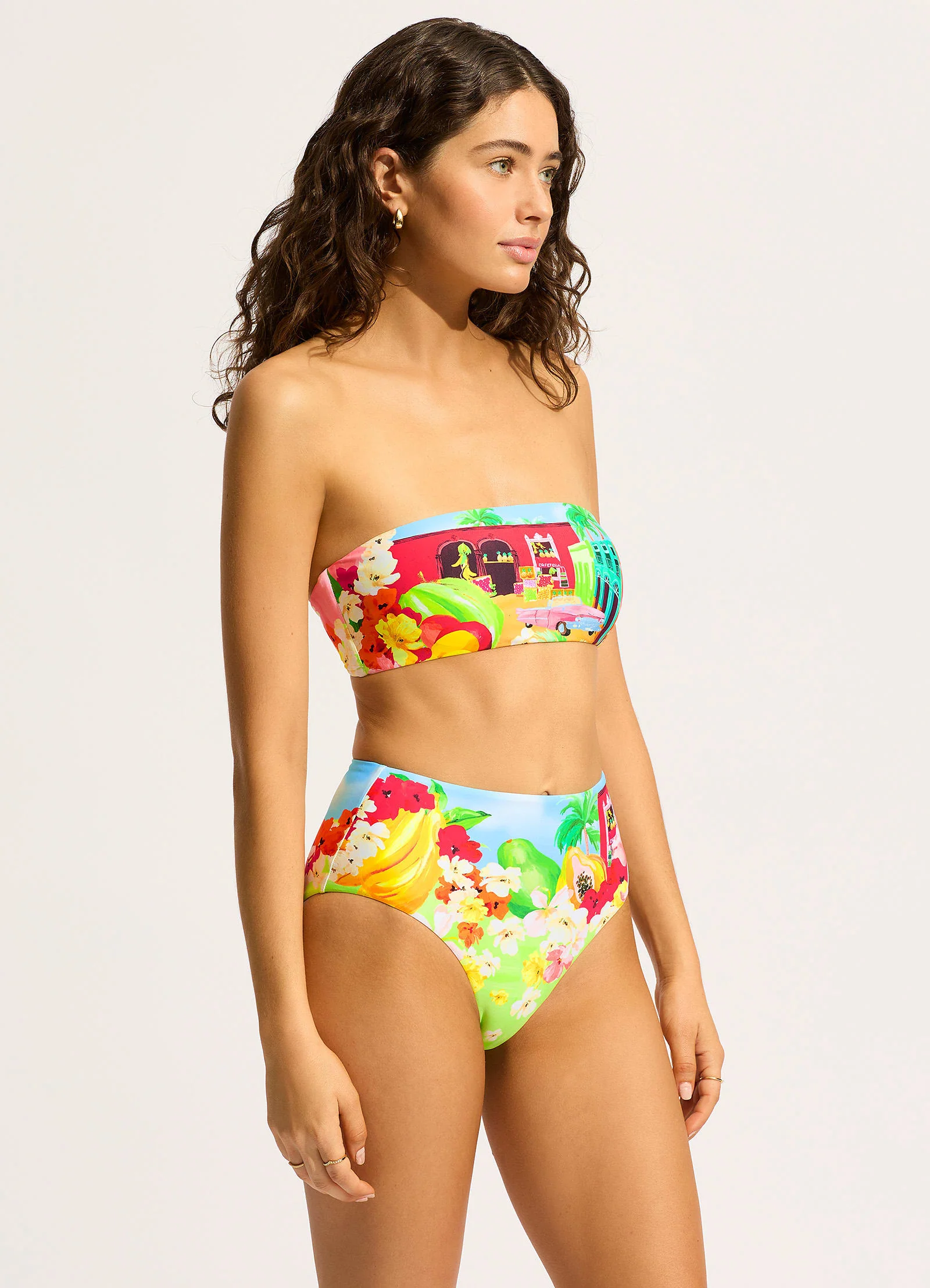 Cuba Bandeau Bikini Top - Turquoise - Image 3